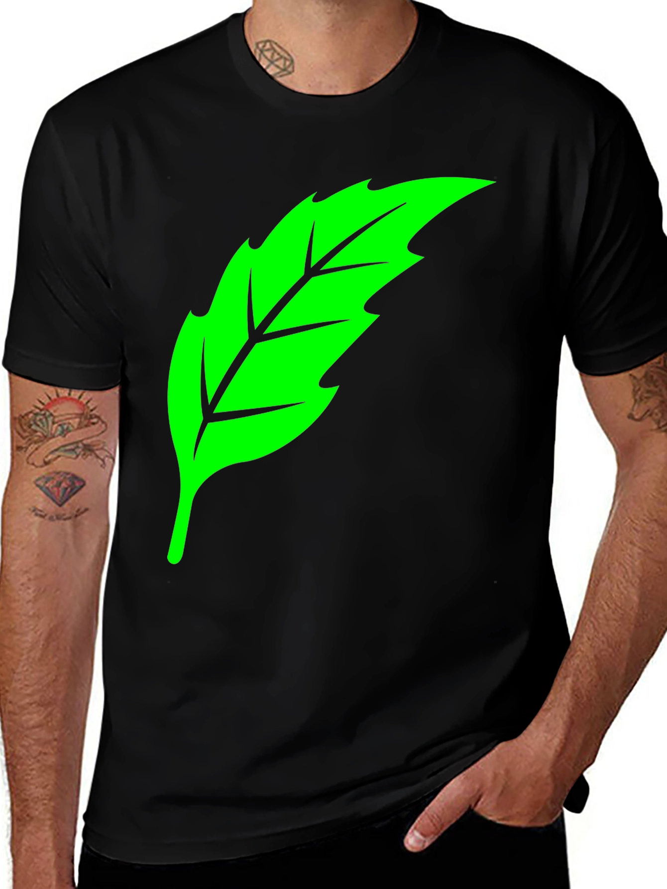 Variant 10 of Leaf Graphic Tee - Cool Casual Style