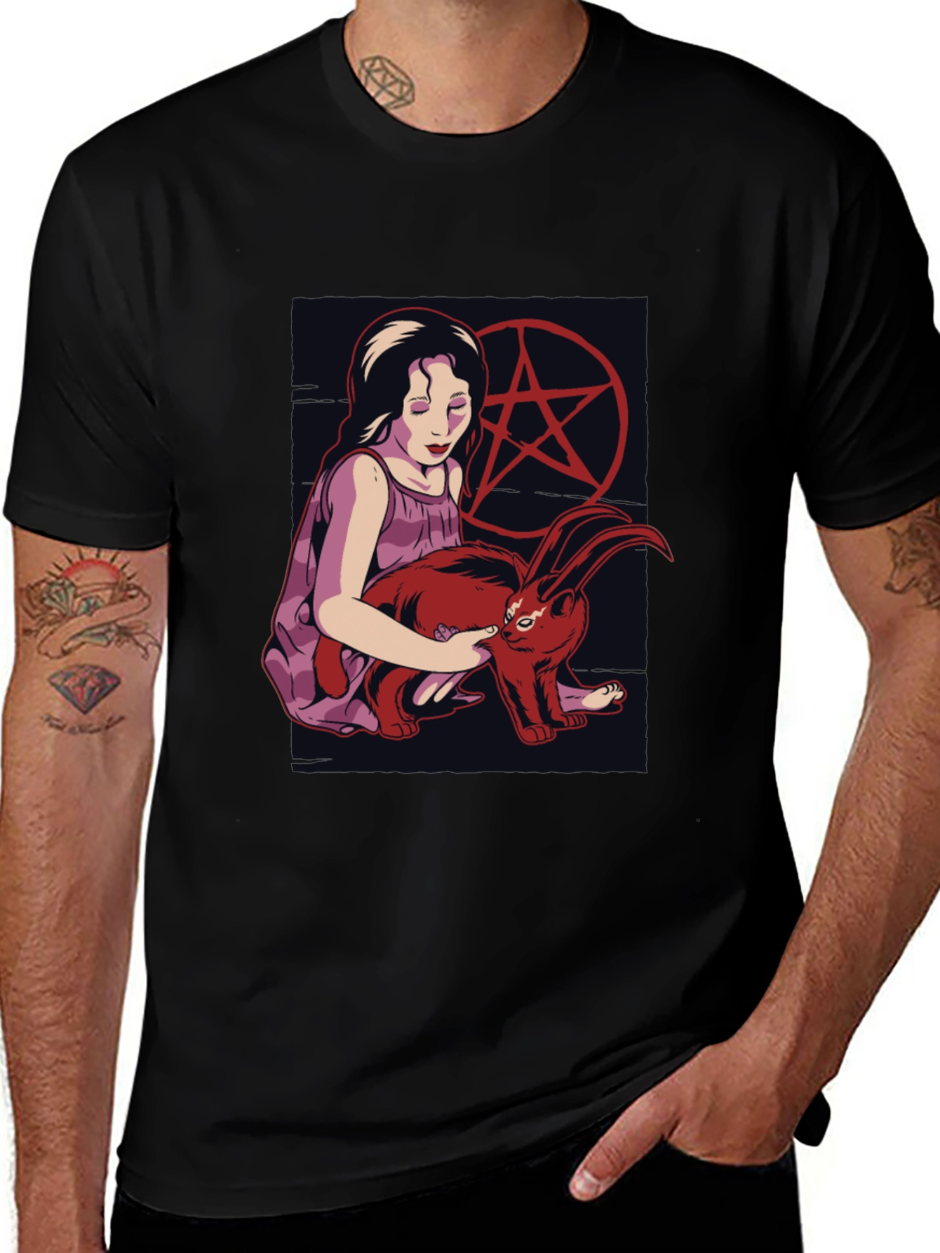 Variant 11 of Occult Girl and Rabbit Graphic T-Shirt