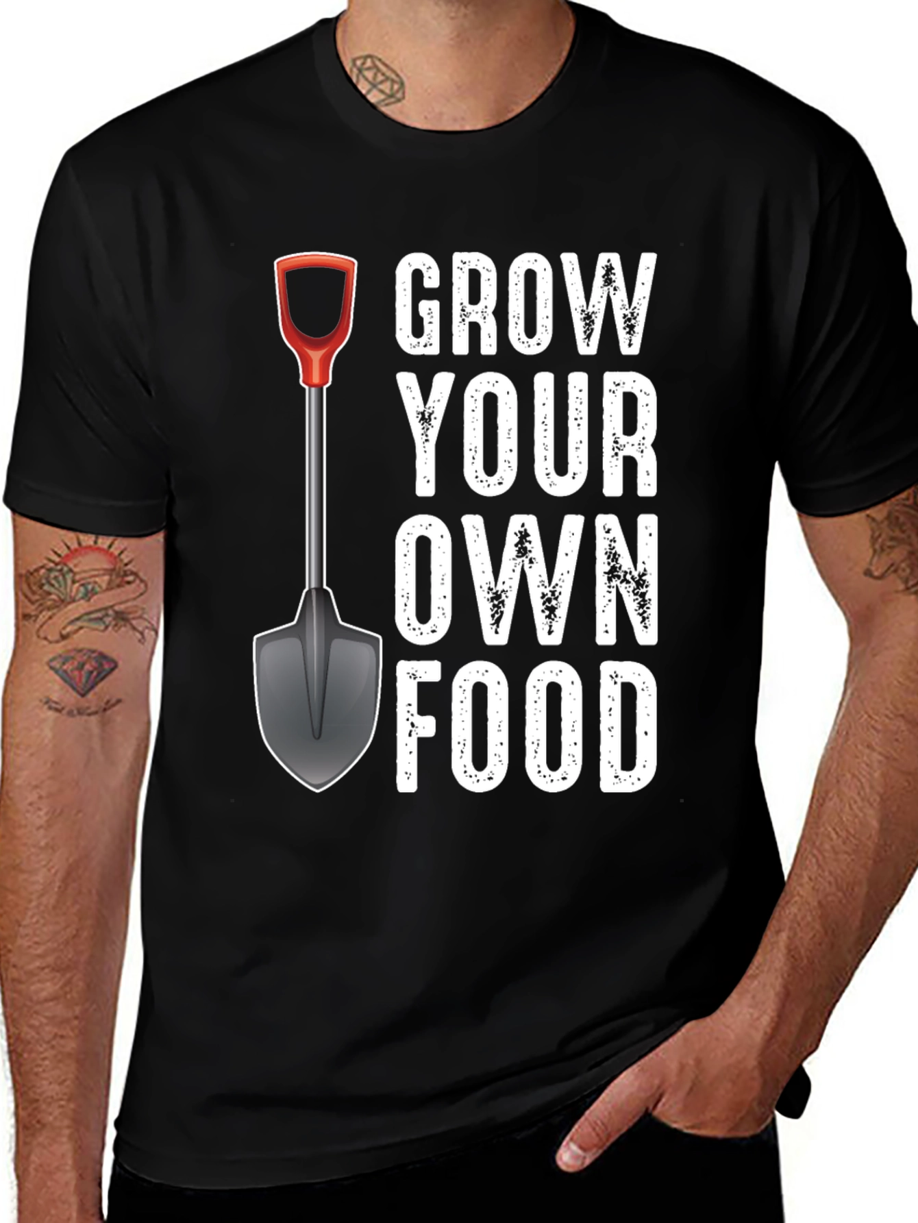 Black Grow Your Own Food T-Shirt Gardening Tee main image