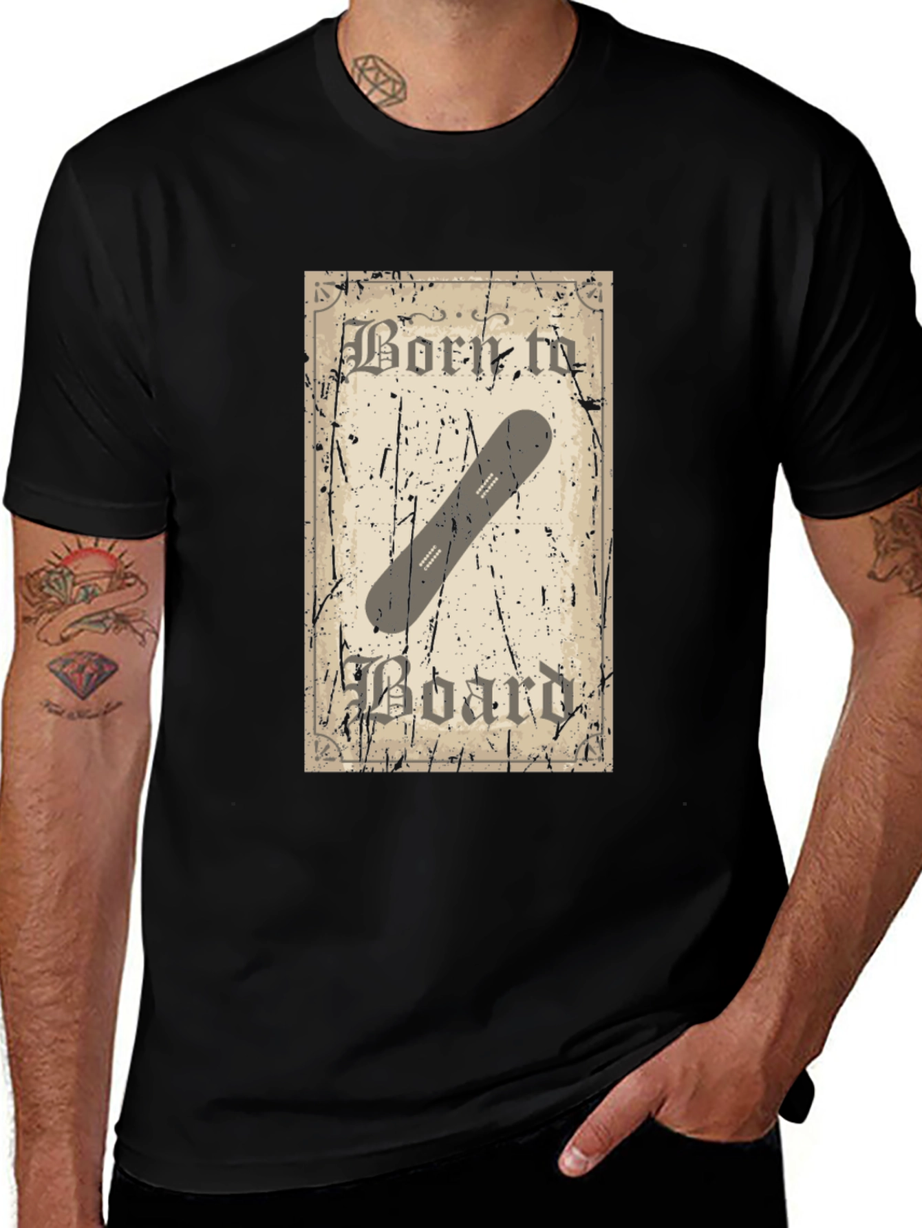 Born To Board T-Shirt - Grunge Snowboarder Tee