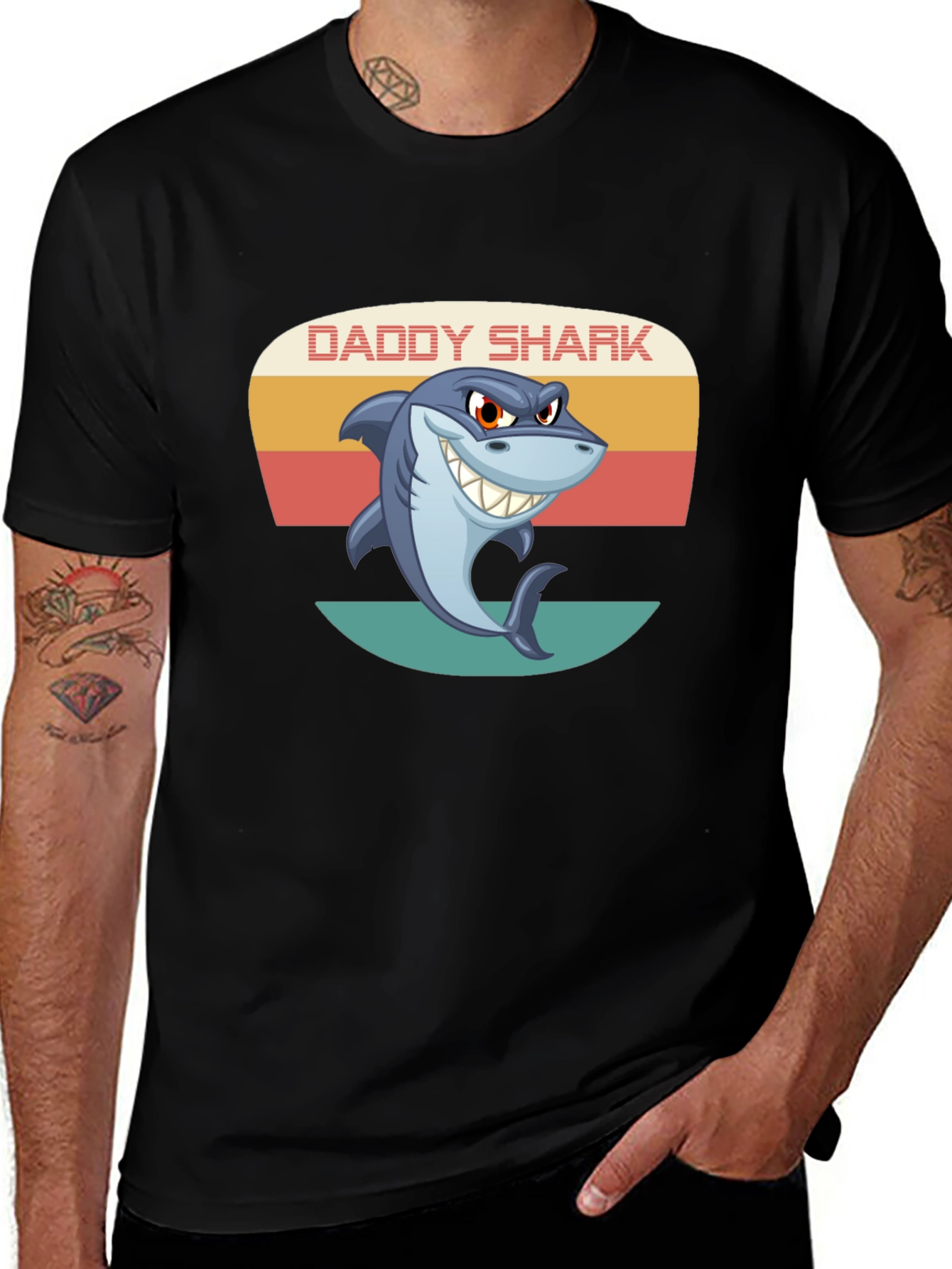 Variant 27 of Daddy Shark Graphic Tee - Novelty Men's T-Shirt