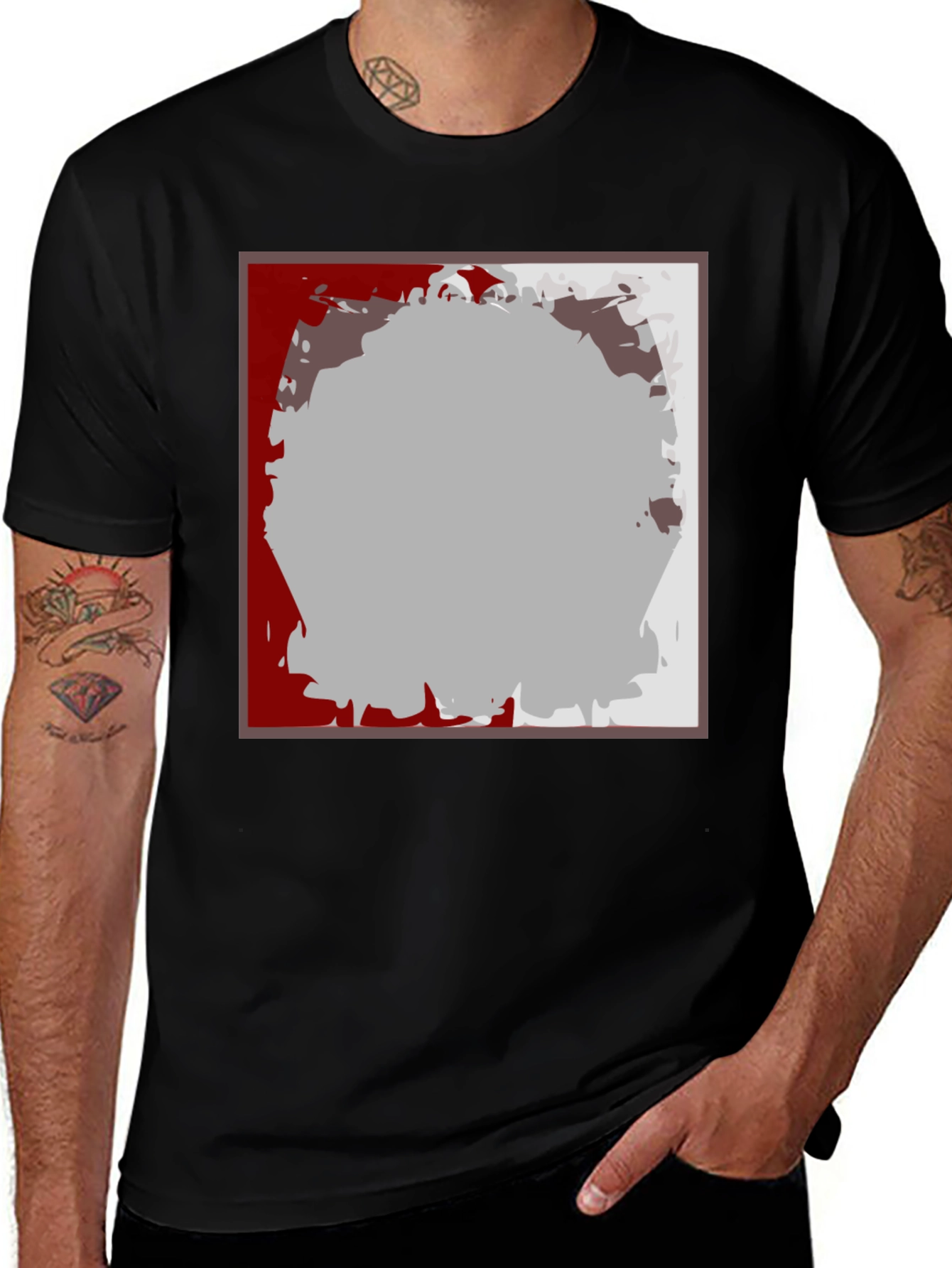 Variant 4 of Abstract Graphic Print Black T-Shirt