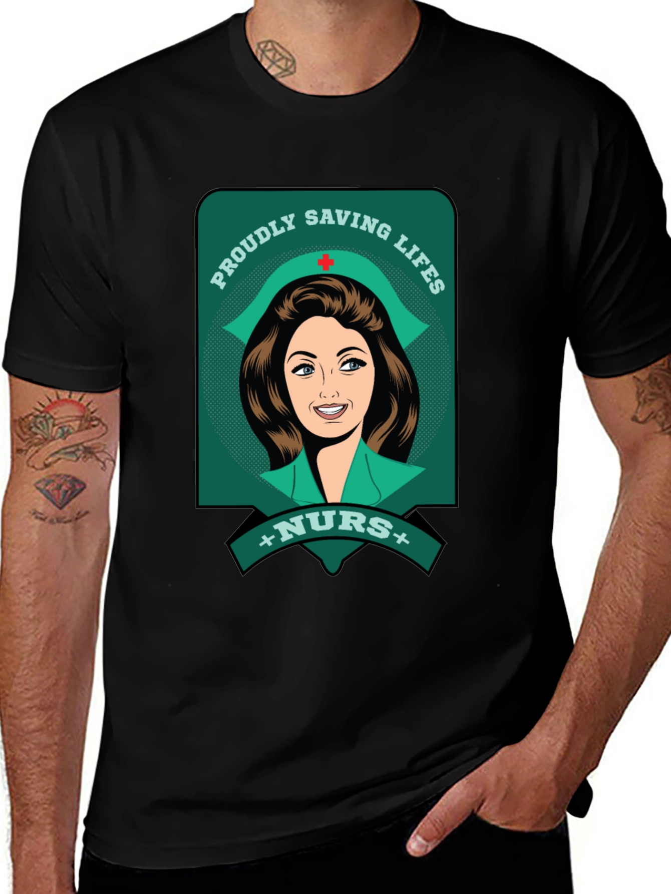 Variant 5 of Proudly Saving Lives Nurse T-Shirt