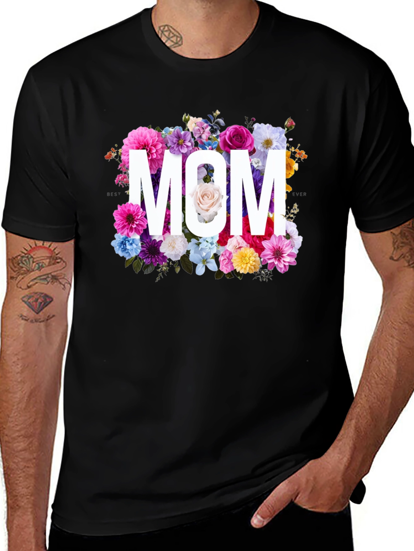 Variant 14 of Floral MOM Graphic Tee