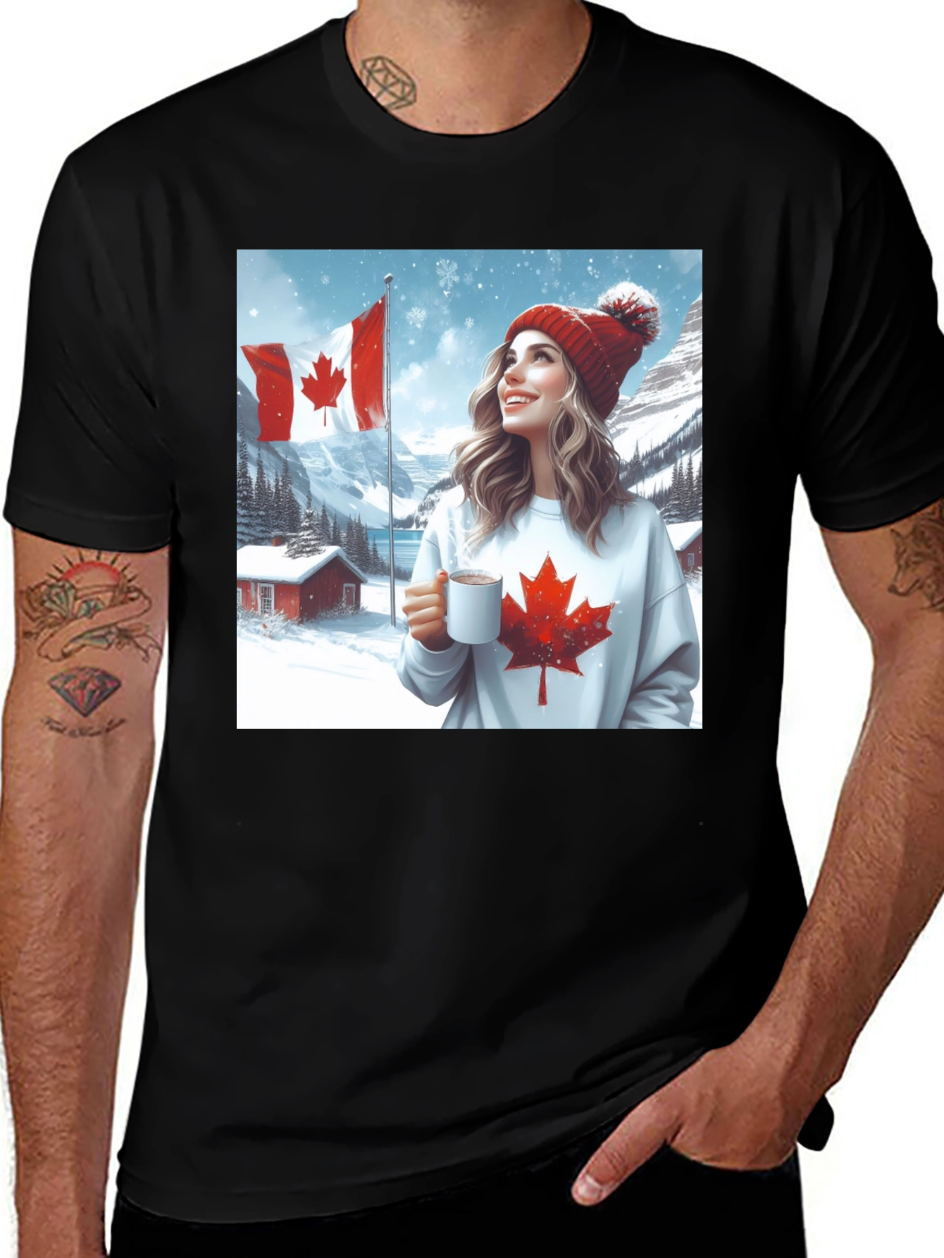Variant 23 of Cozy Canadian Winter T-Shirt
