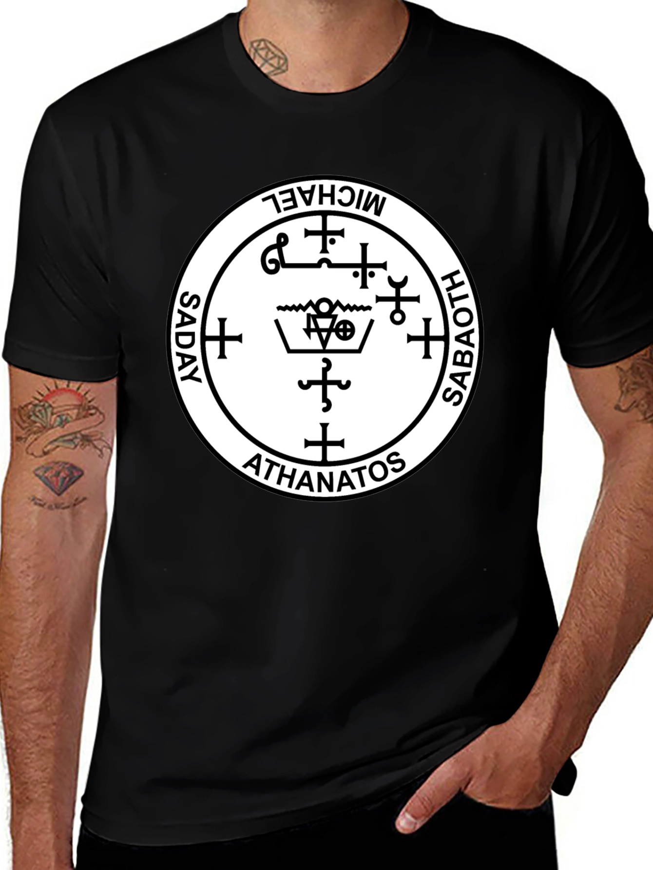 Occult Sigil T-Shirt - Michael, Saboath, Athanatos, Saday