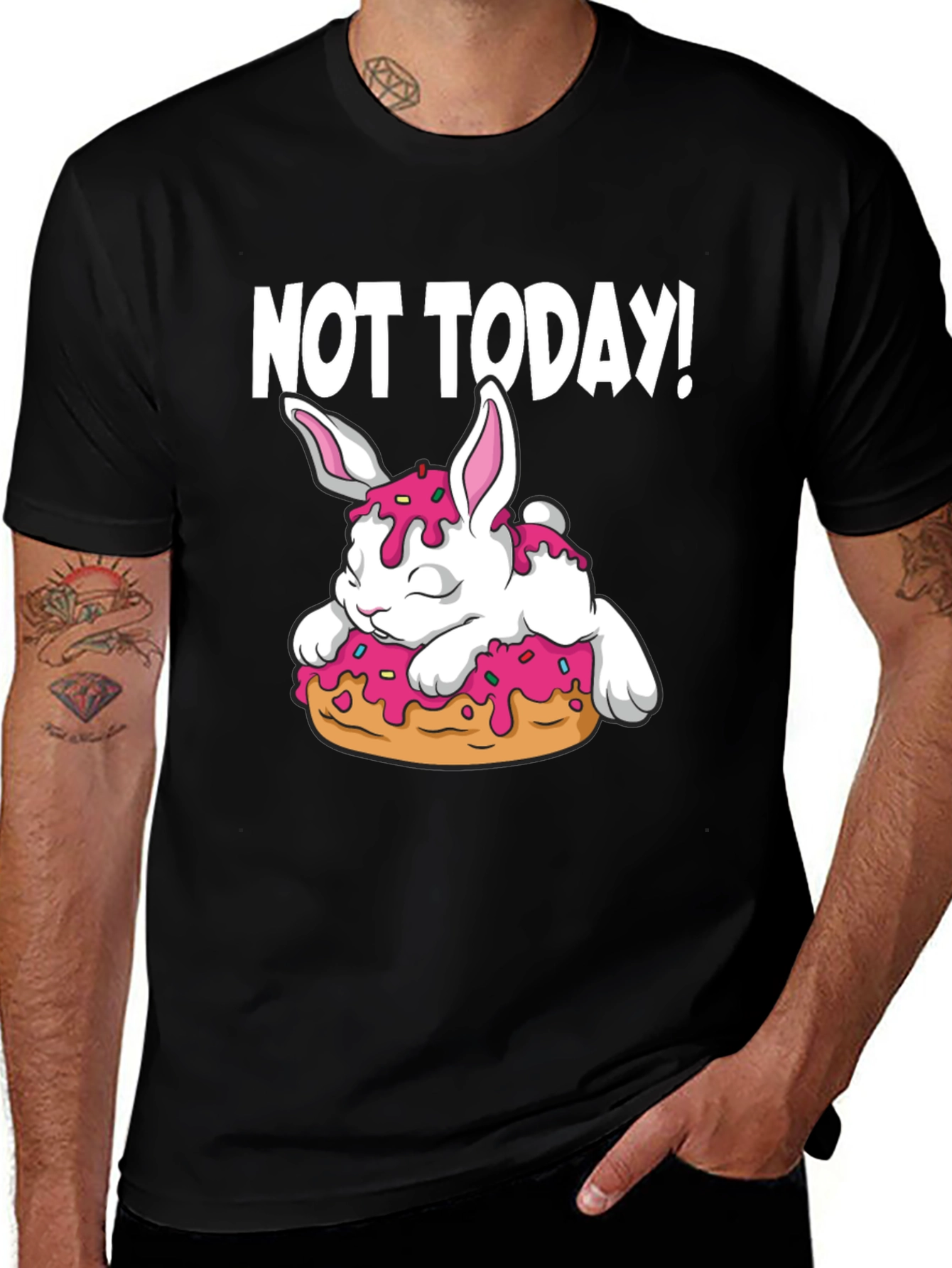 Variant 24 of Not Today! Bunny on Donut Graphic Tee