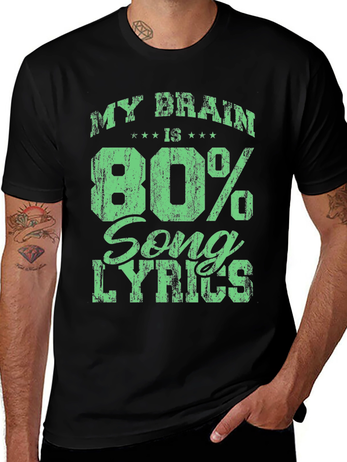 Variant 15 of My Brain is 80% Song Lyrics T-Shirt