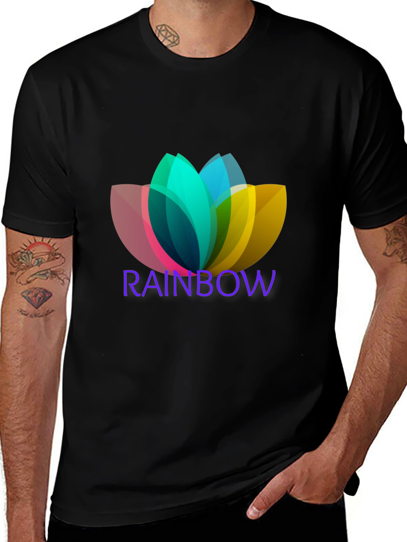 Variant 24 of Rainbow Flower T-Shirt - Colorful Design