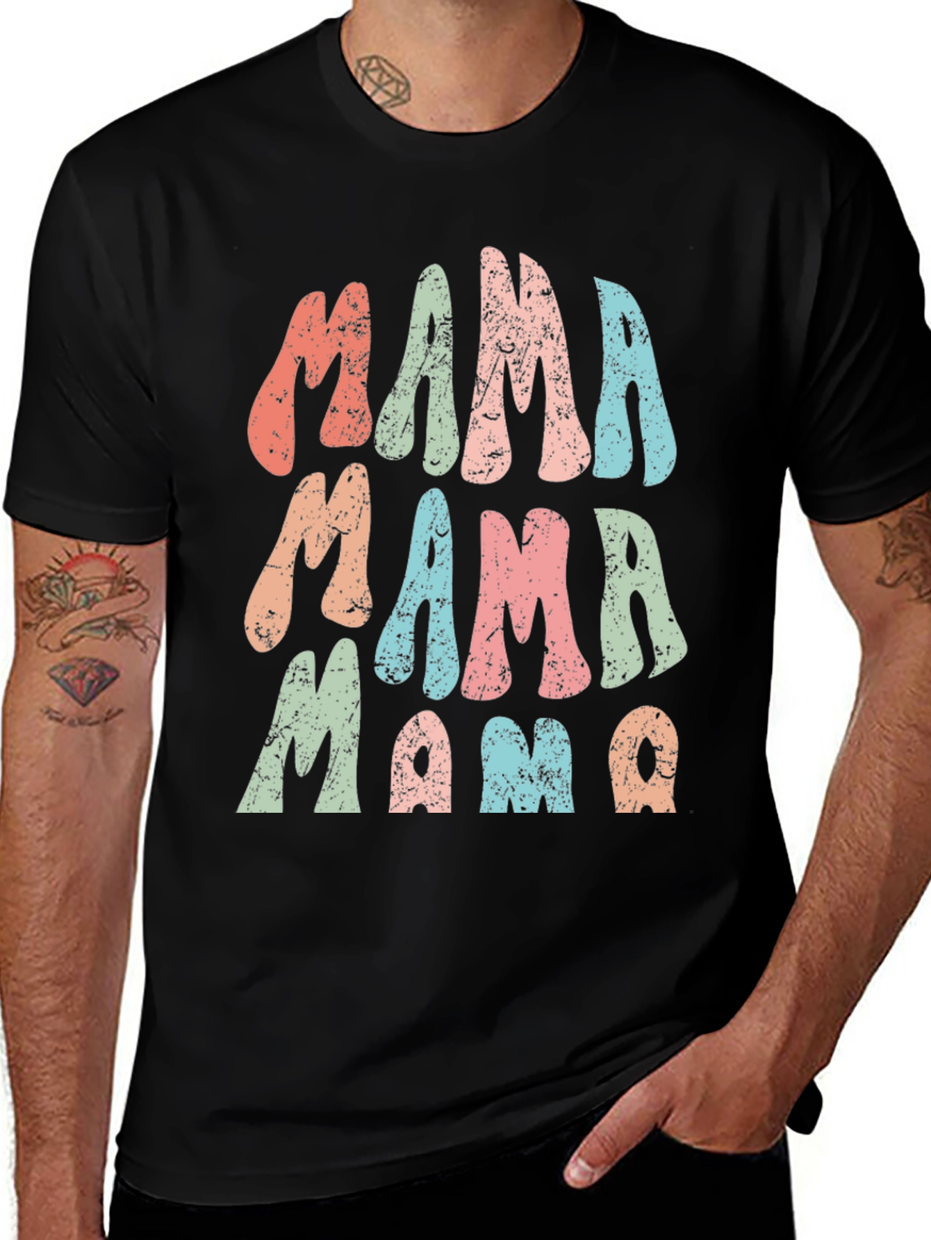 Retro Mama T-Shirt - Black 