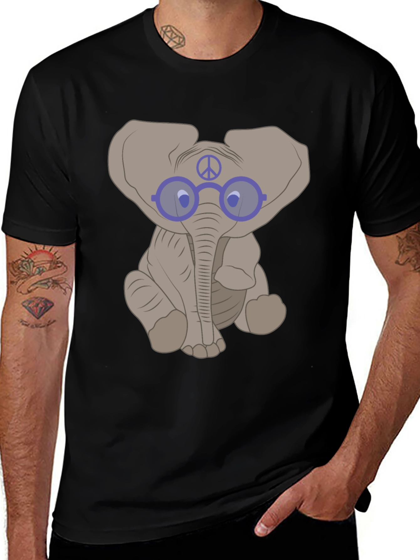 Variant 26 of Elephant Peace Sign T-Shirt
