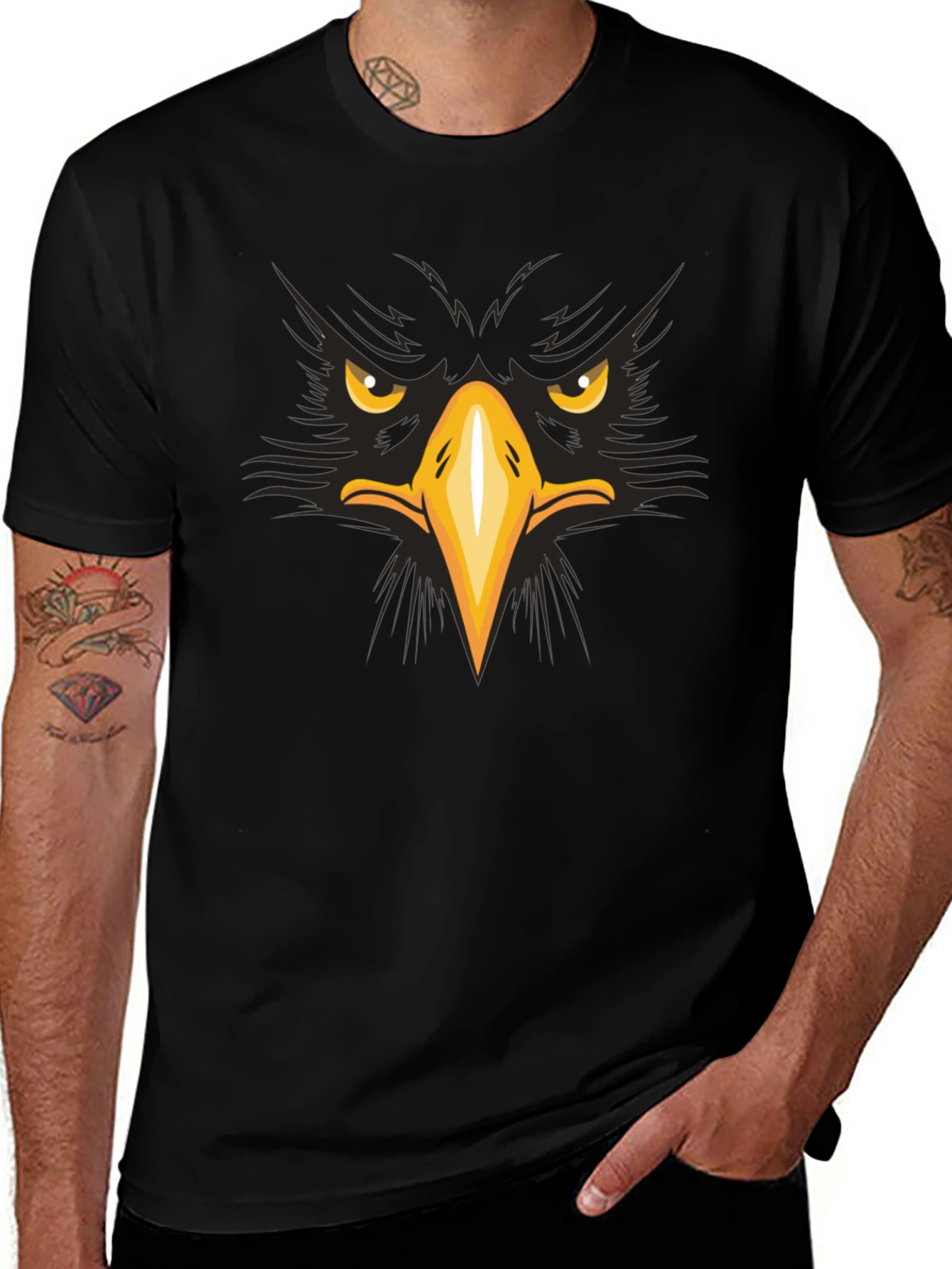 Variant 27 of Eagle Face Graphic T-Shirt - Bold & Striking Design