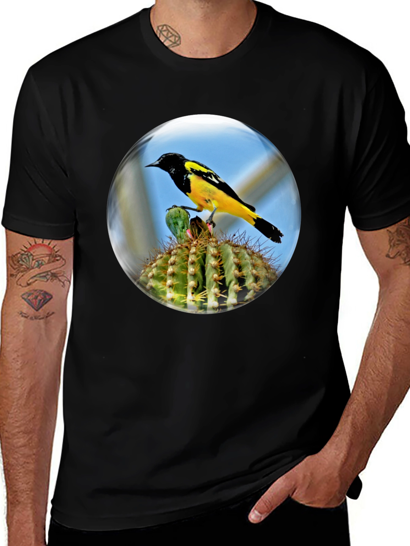Variant 9 of Bird on Cactus Graphic Tee