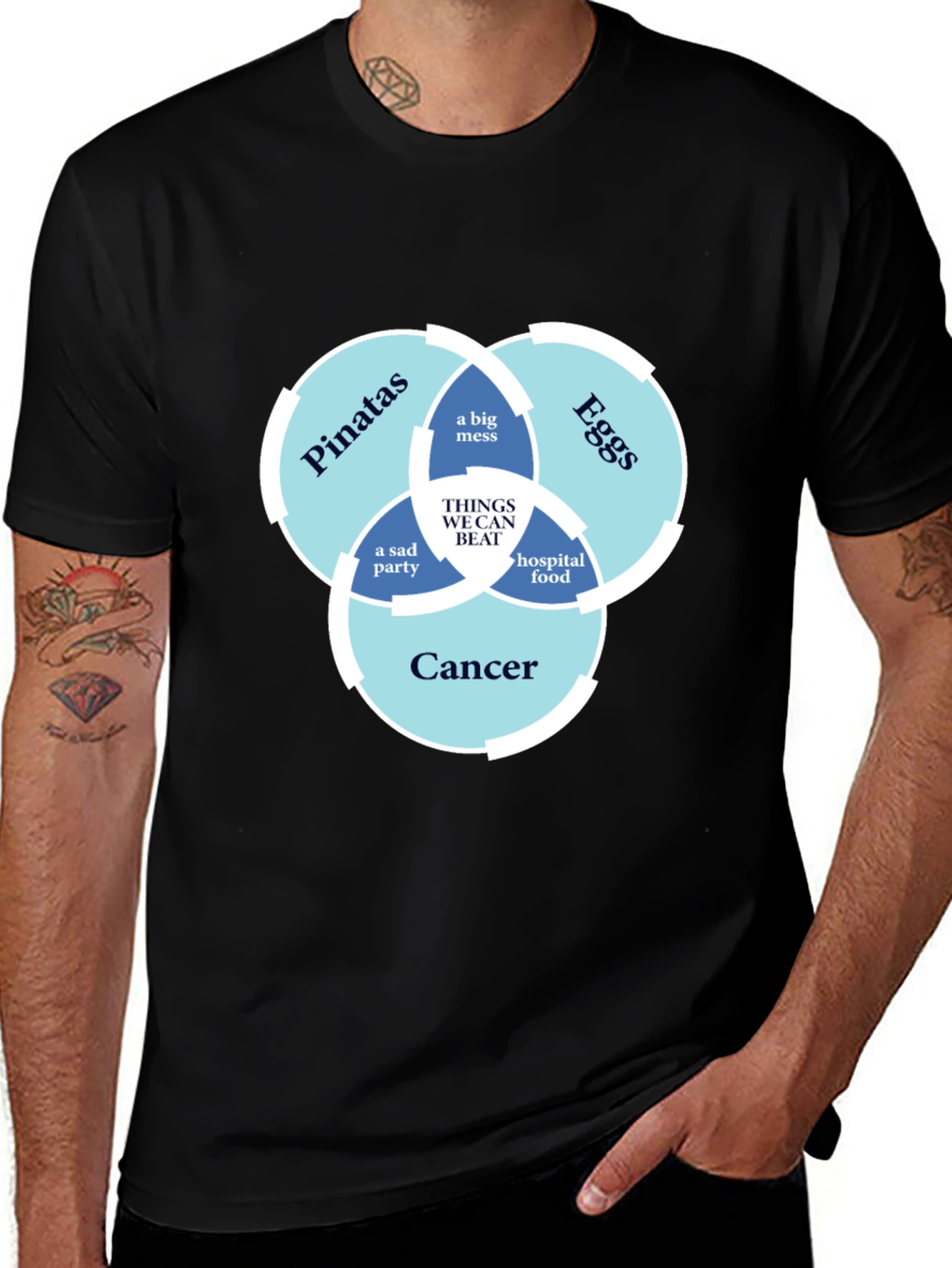 Variant 8 of Humorous T-Shirt: Things We Can Beat Venn Diagram