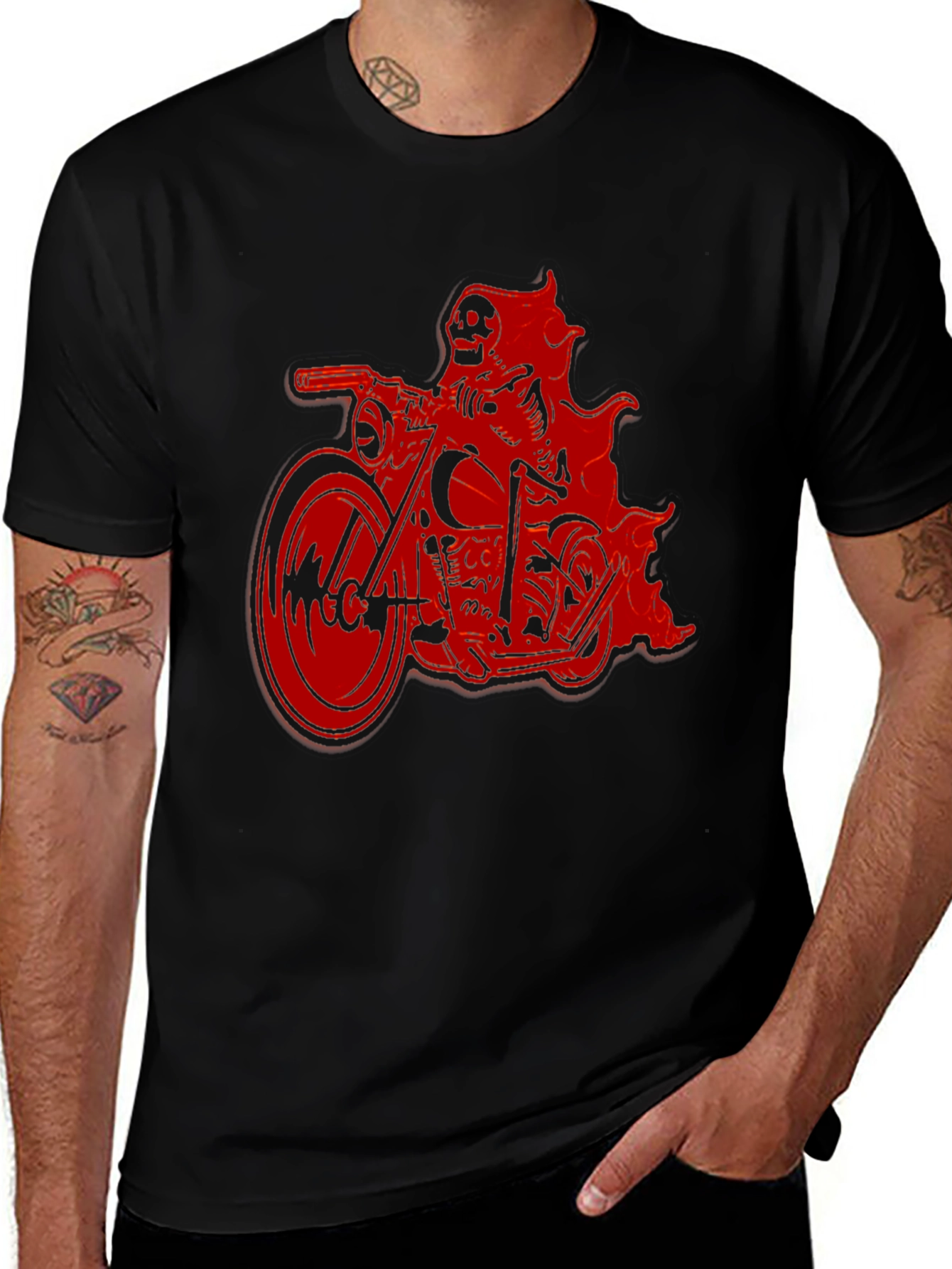 Variant 8 of Grim Reaper Biker T-Shirt - Black