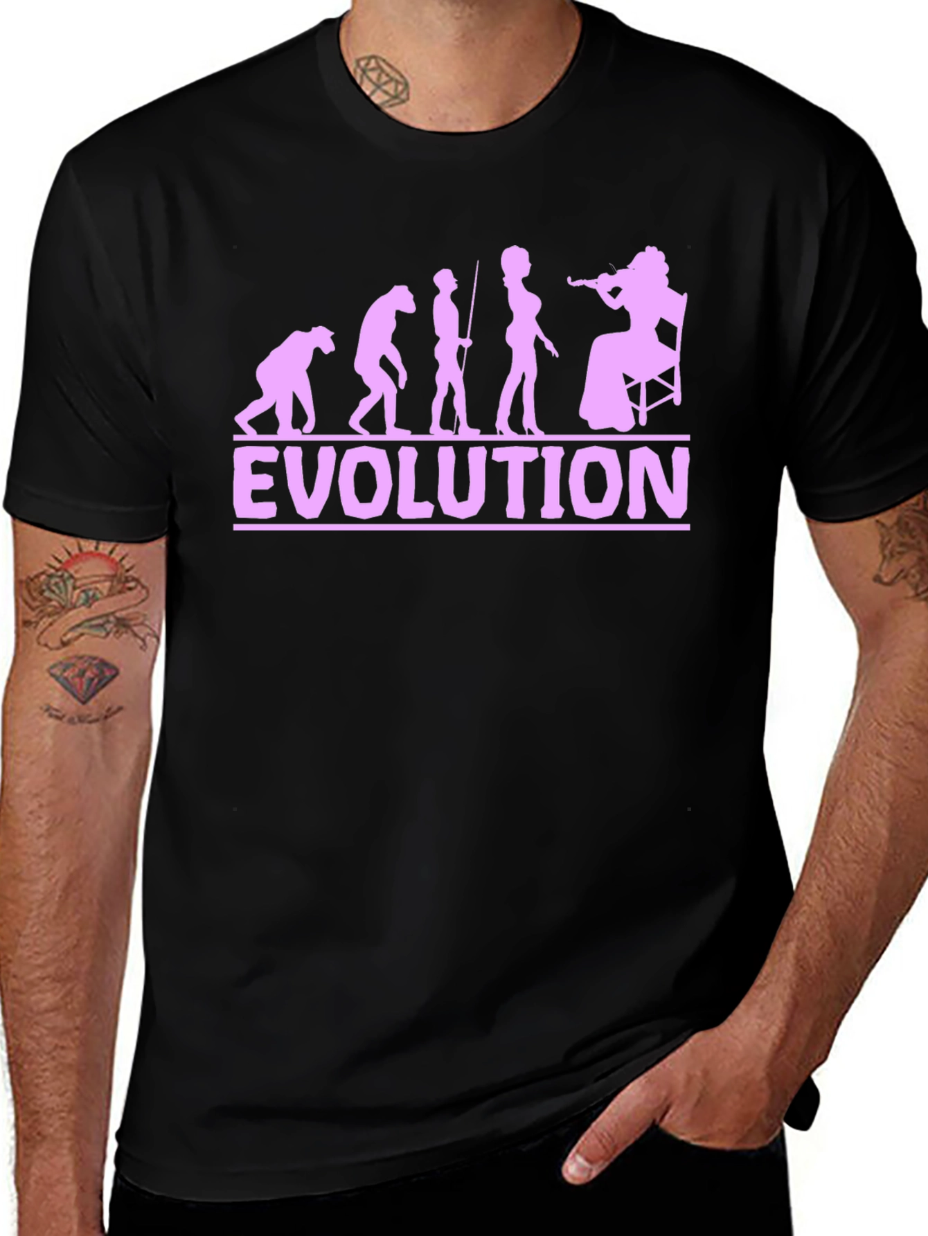 Variant 23 of Evolution Violinist T-Shirt - Funny Music Tee