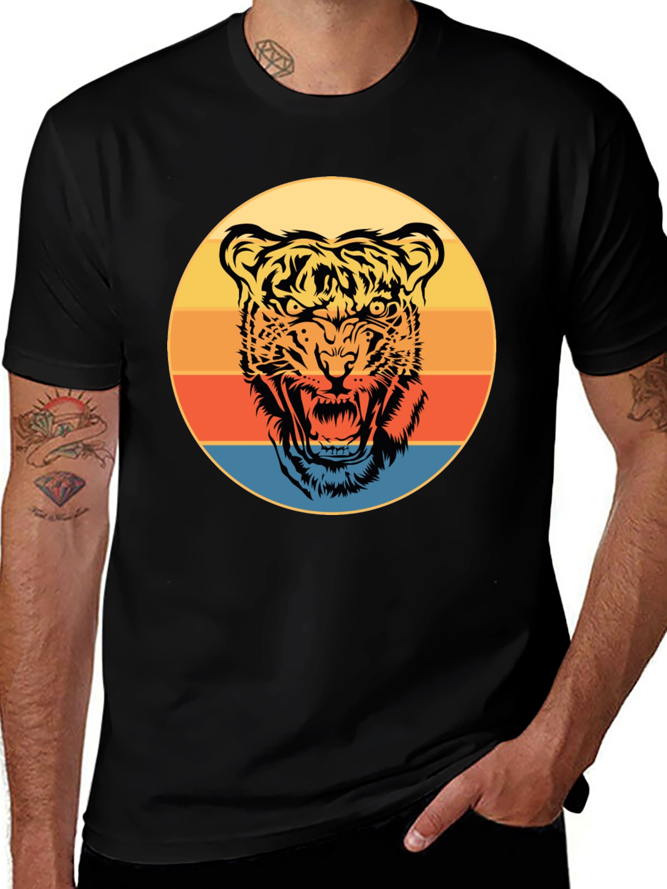 Variant 22 of Retro Tiger Graphic Tee - Stylish Comfort