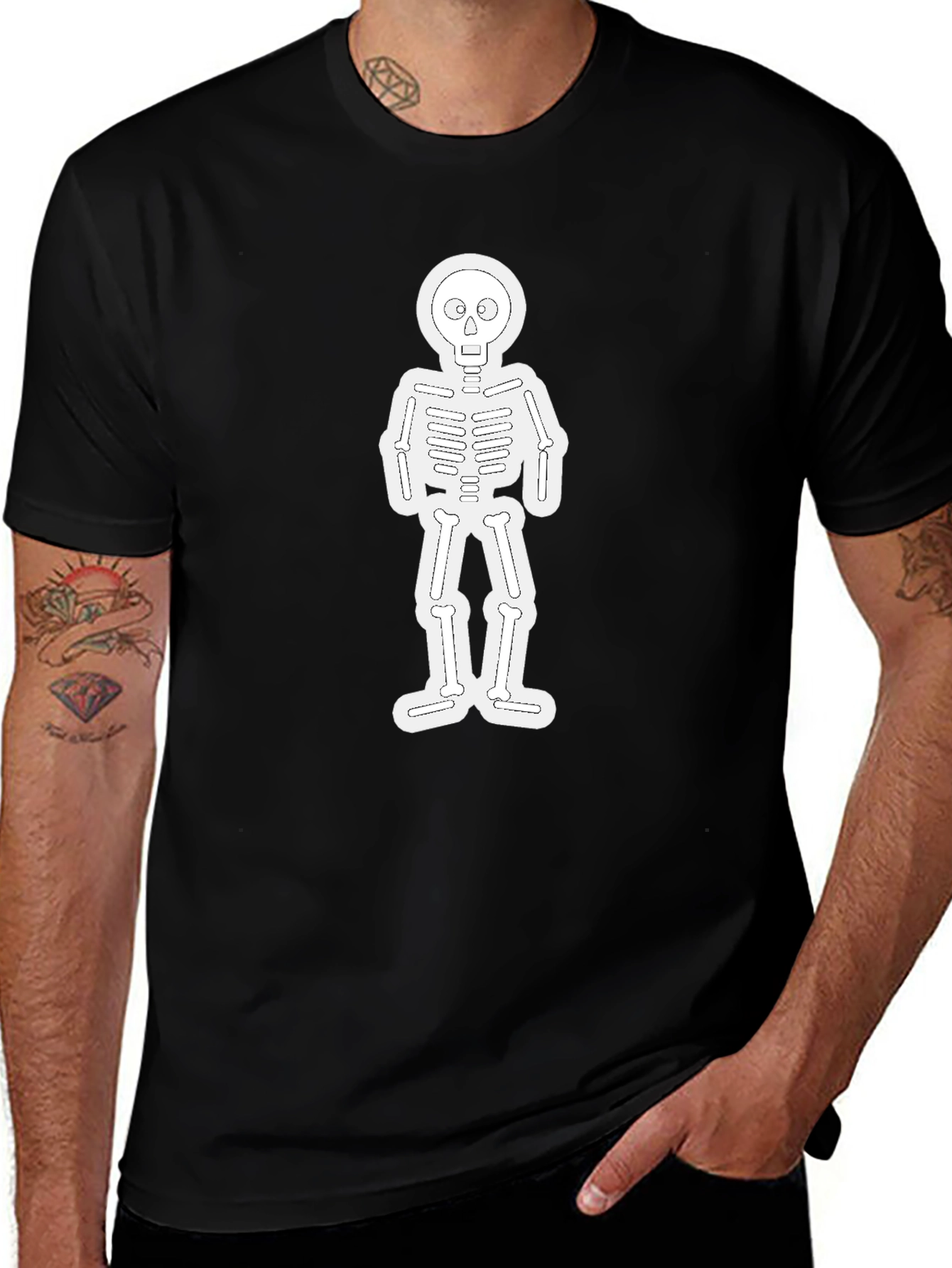 Variant 3 of Skeleton Graphic Black T-Shirt - Halloween Ready