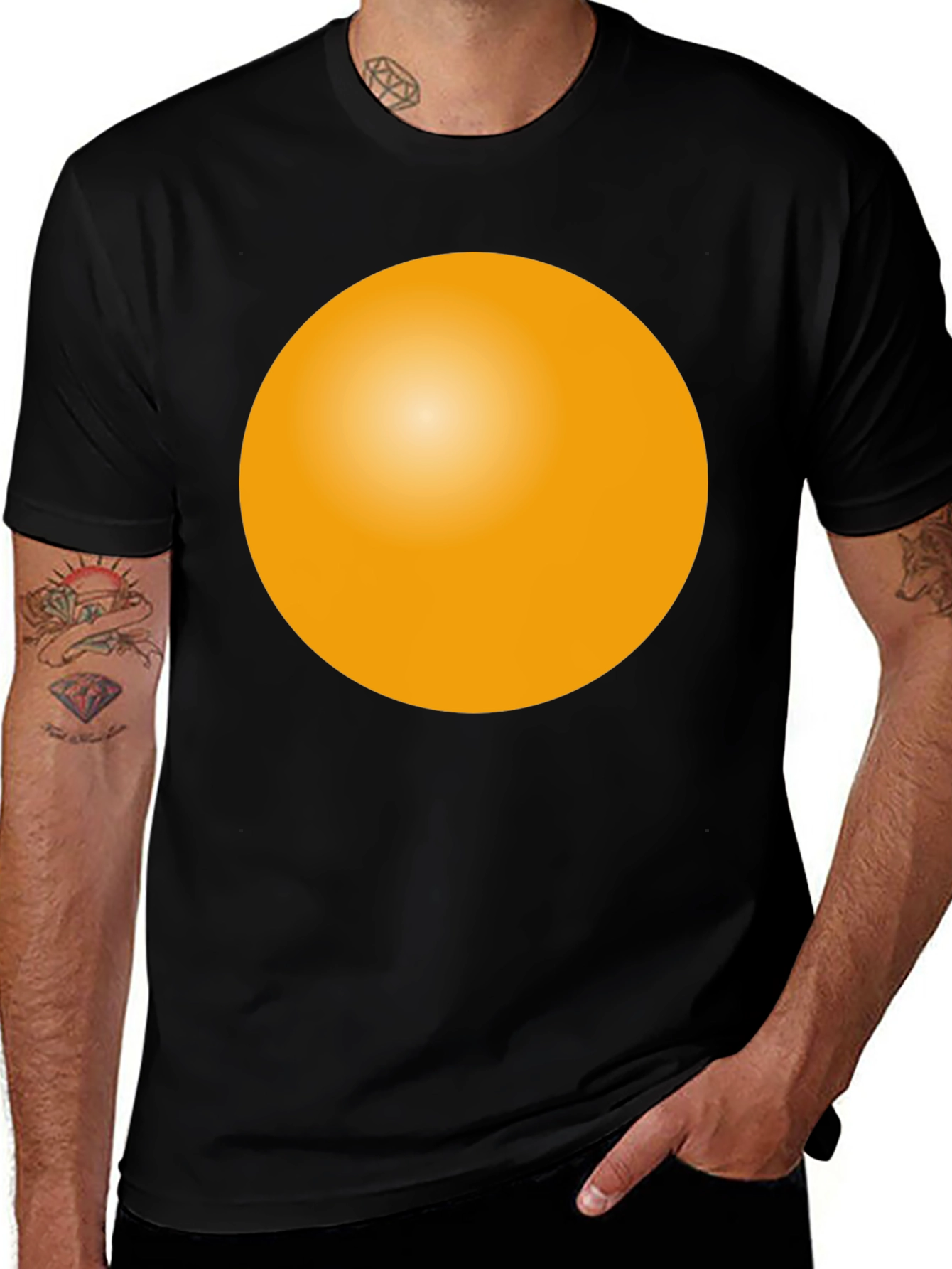 Variant 19 of Minimalist Circle Graphic Black T-Shirt