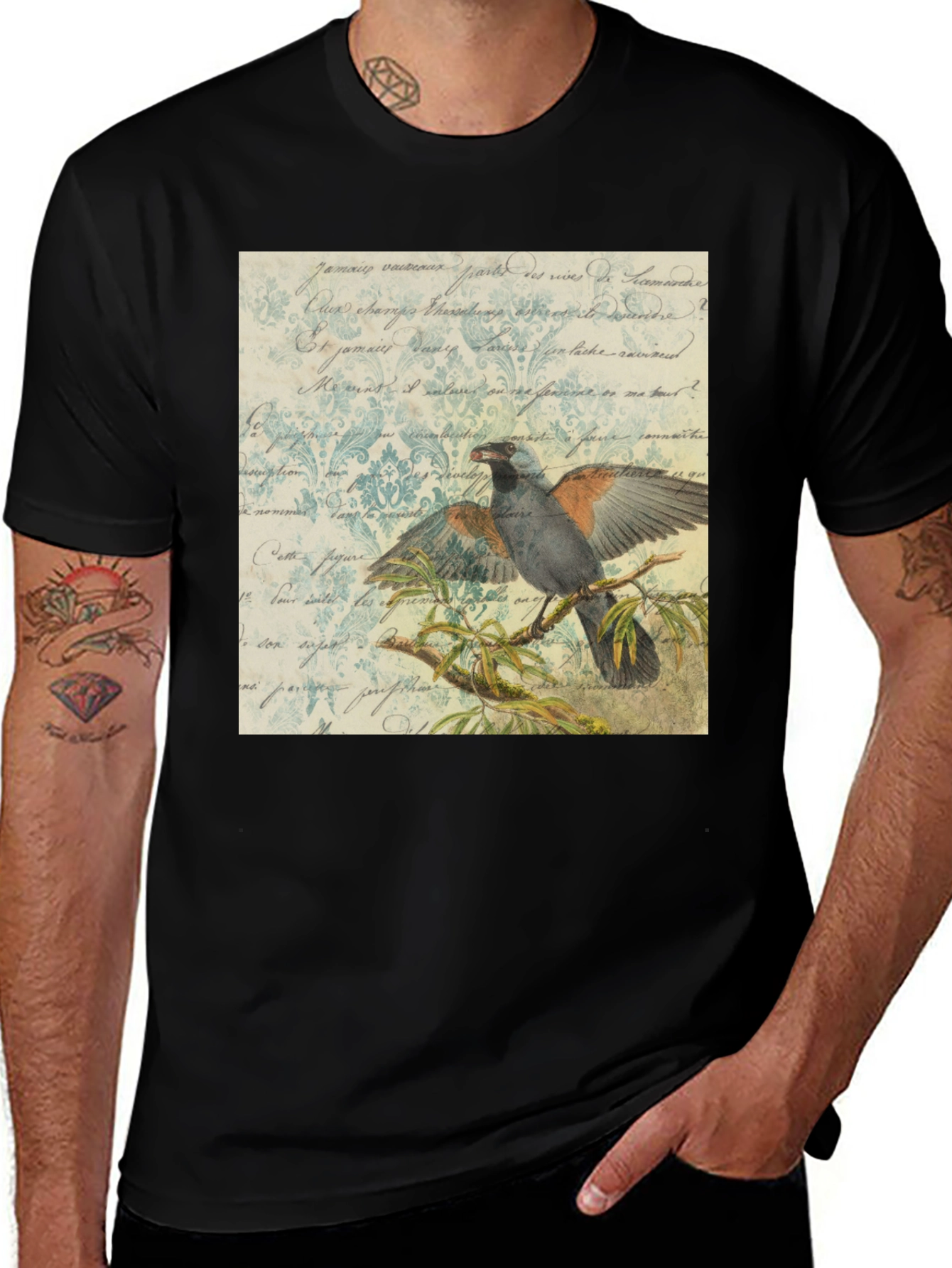 Variant 30 of Vintage Bird Print T-Shirt