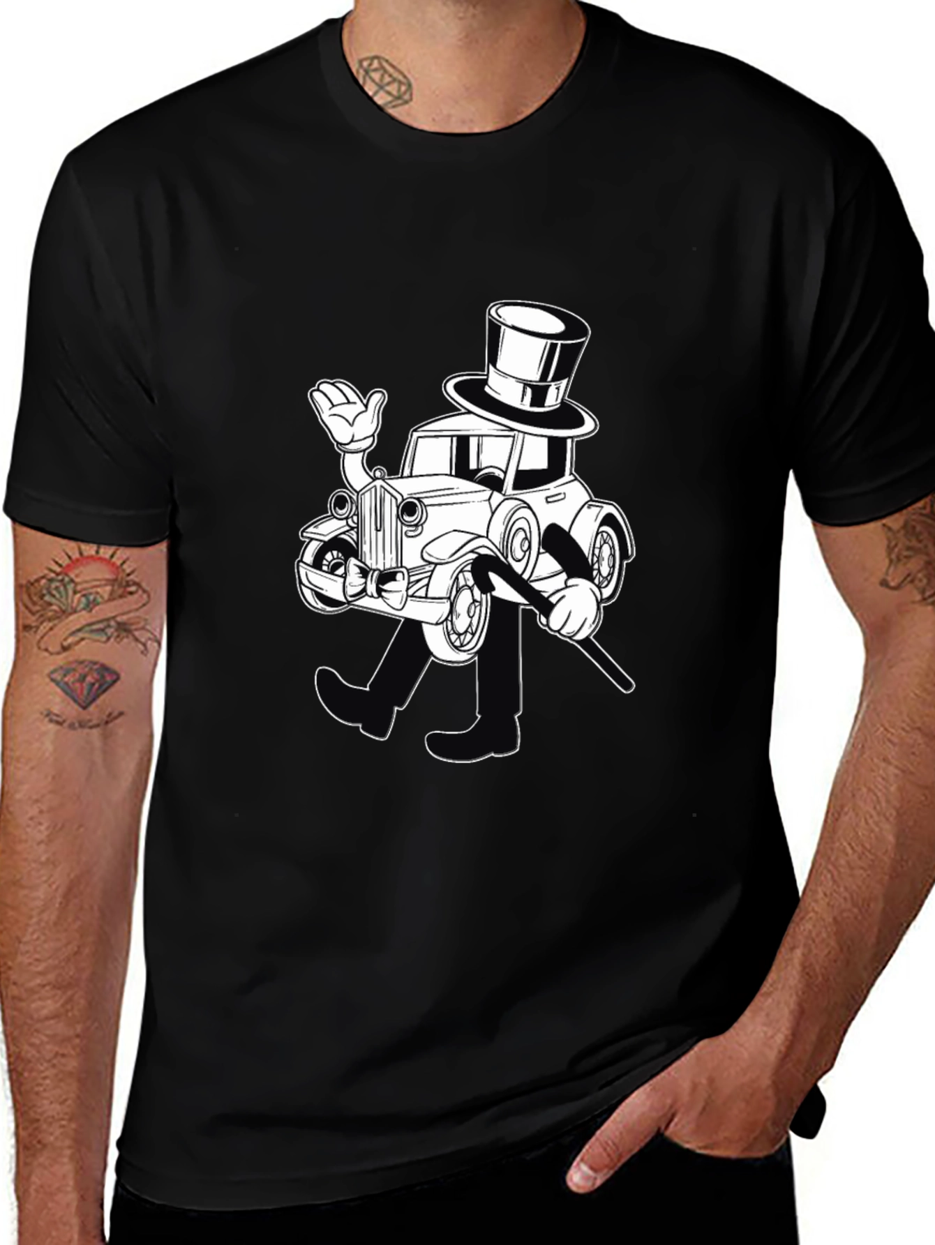 Variant 6 of Monopoly Car T-Shirt - Black