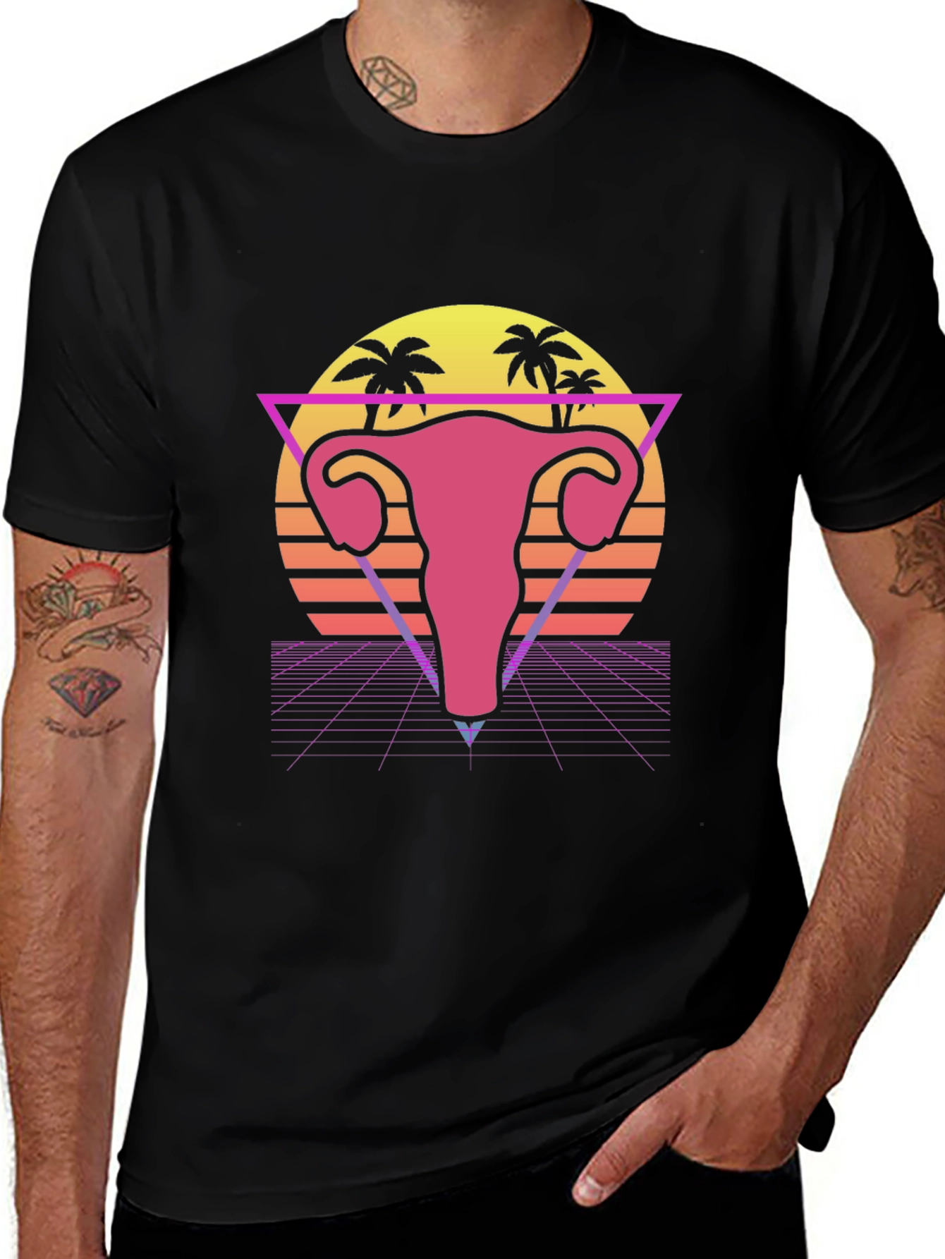 Variant 7 of Retro Uterus T-Shirt - Vaporwave Style Graphic Tee