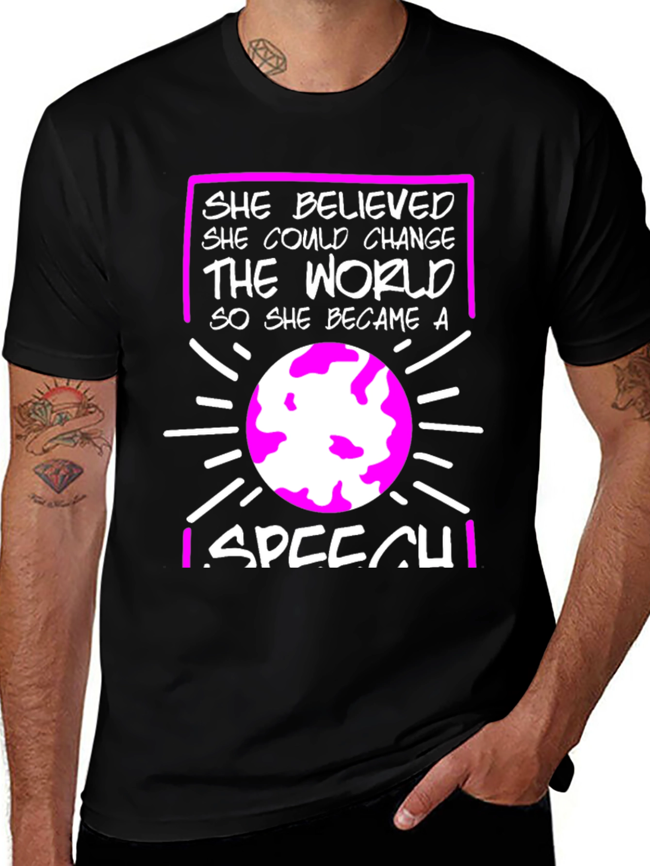Variant 24 of Empowering Speech Therapist T-Shirt - She Believed