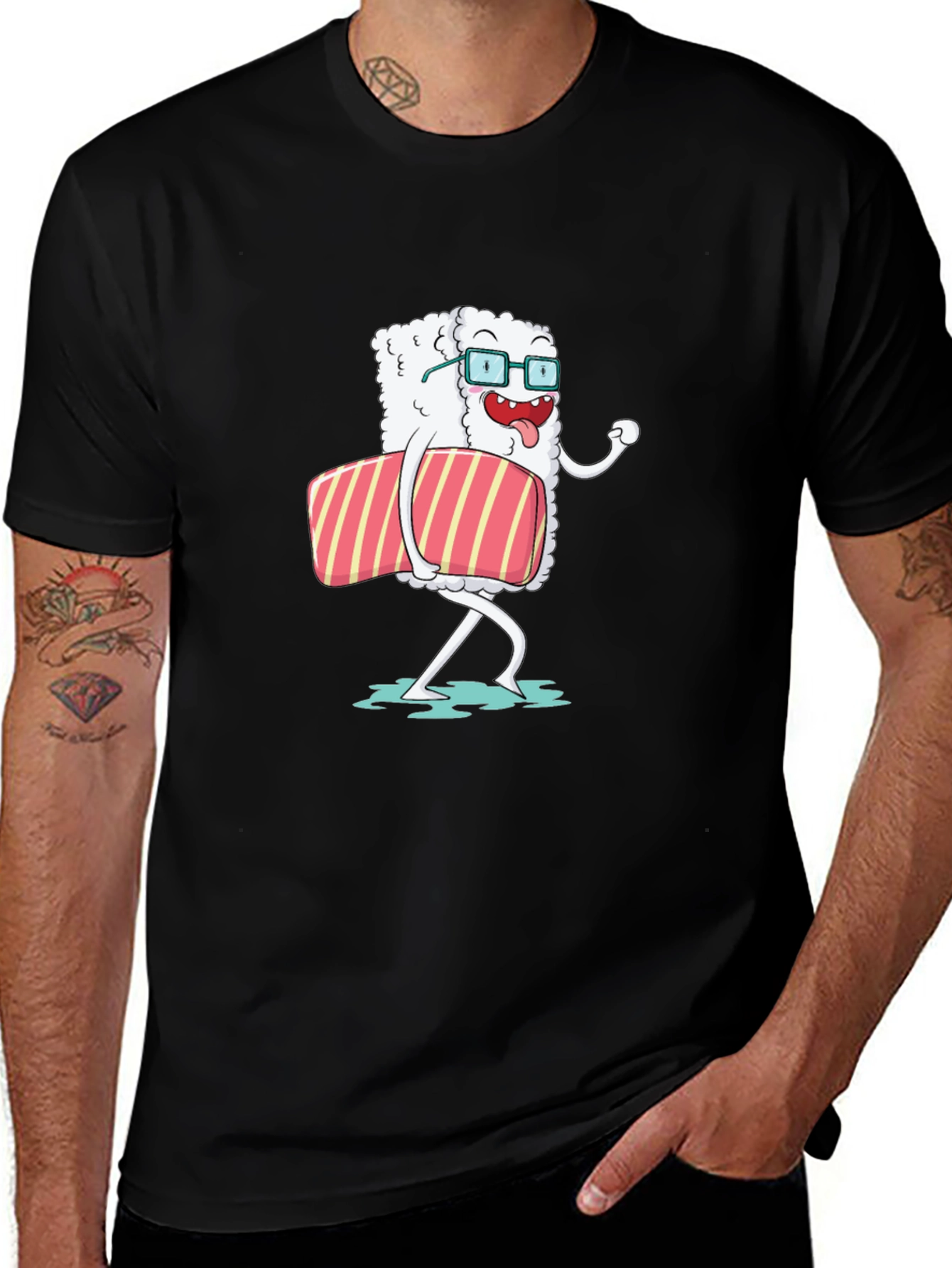 Variant 27 of Sushi Cartoon T-Shirt: Cool Graphic Tee