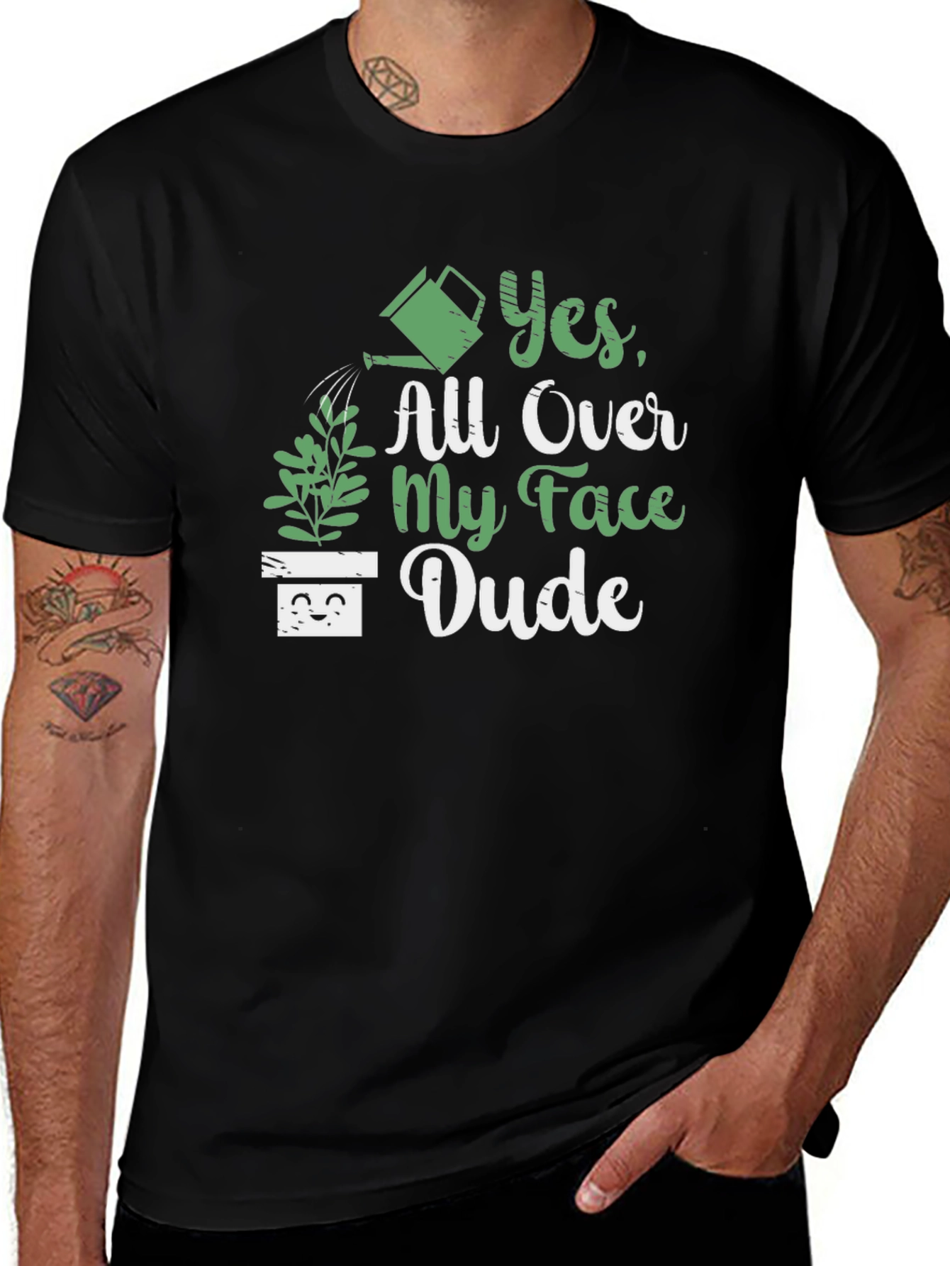 Variant 30 of Funny Yes All Over My Face Dude Graphic T-Shirt