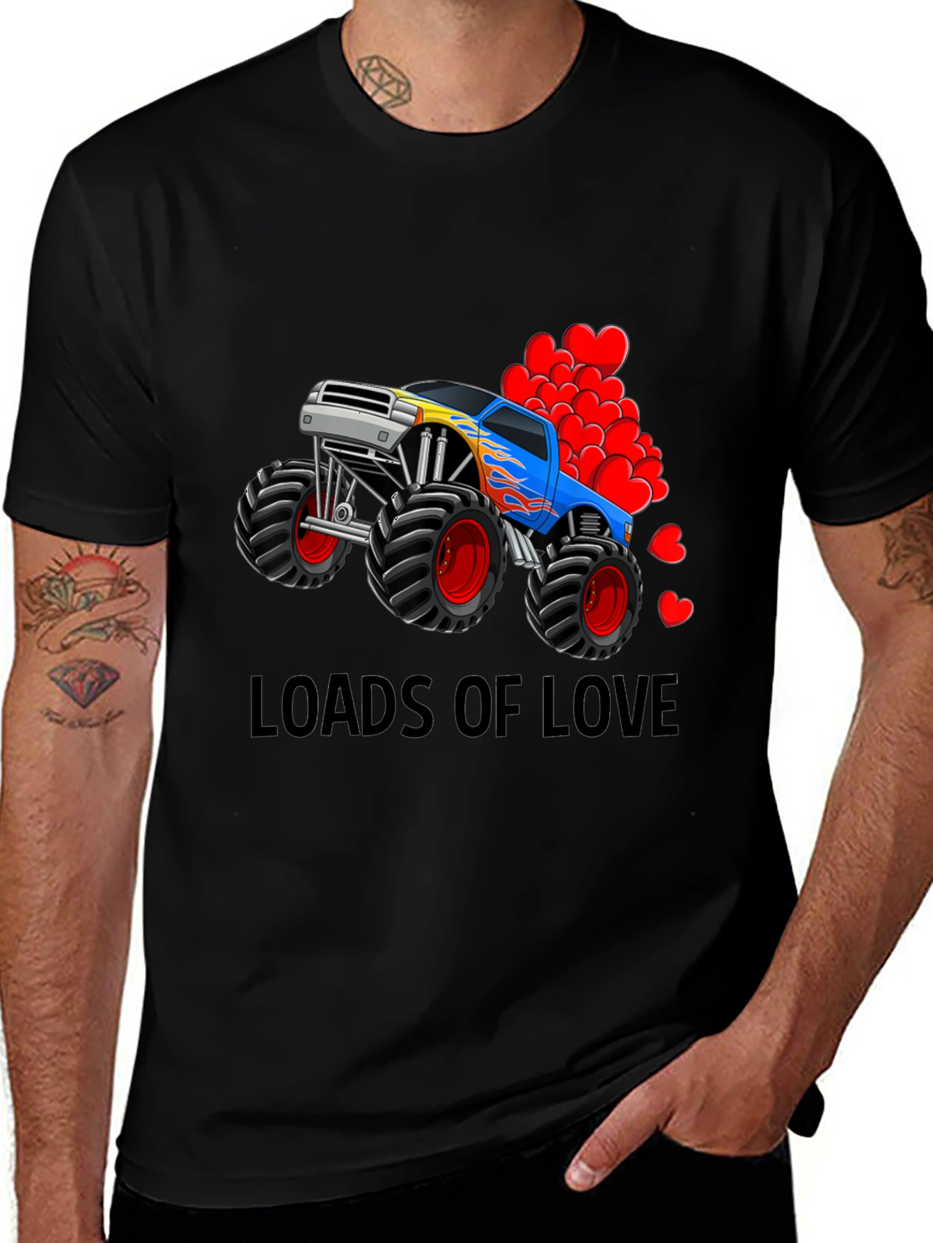 Loads of Love Monster Truck Valentine's Day T-Shirt