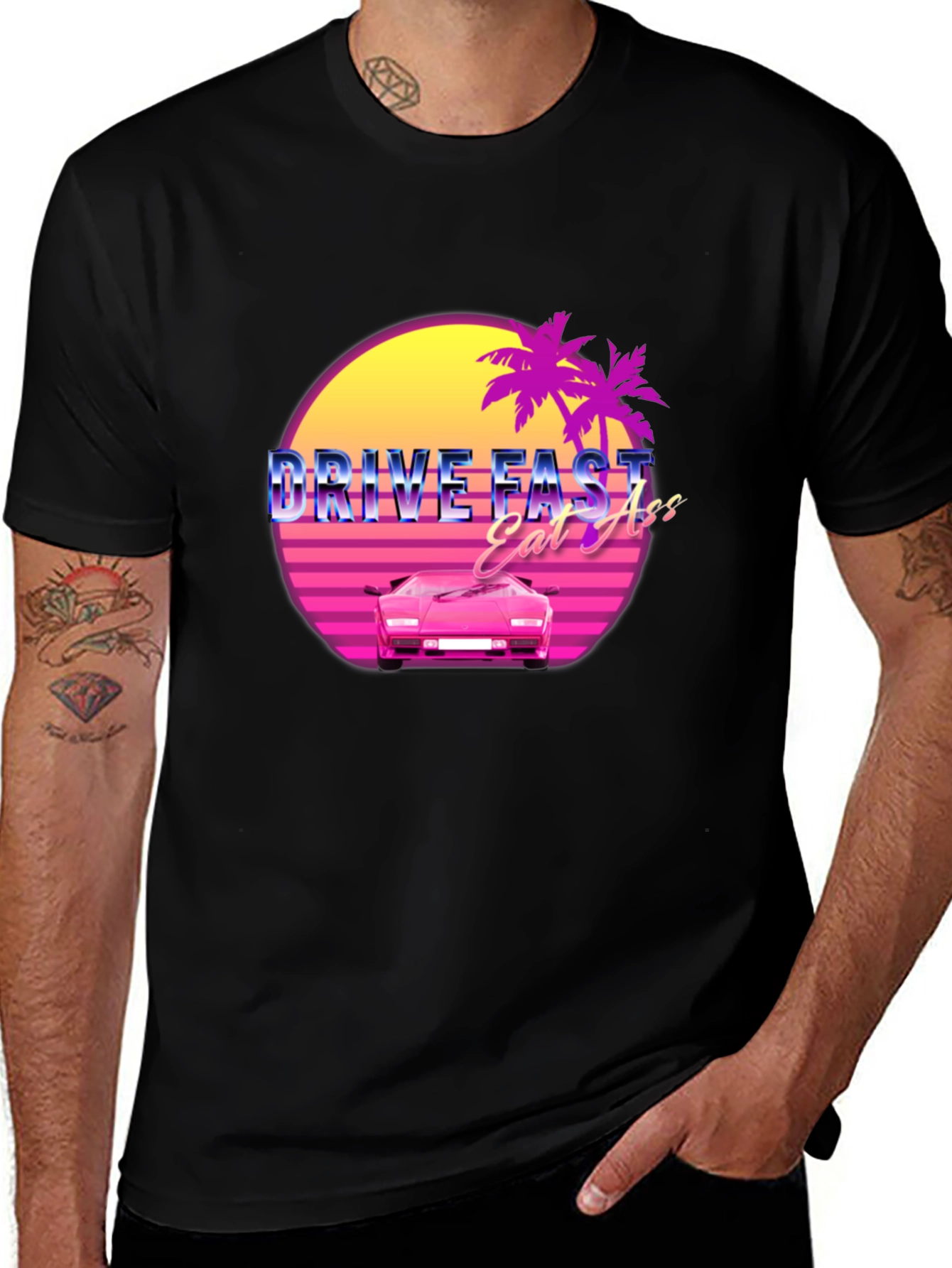 Variant 22 of Drive Fast Eat Ass Retro Graphic T-Shirt