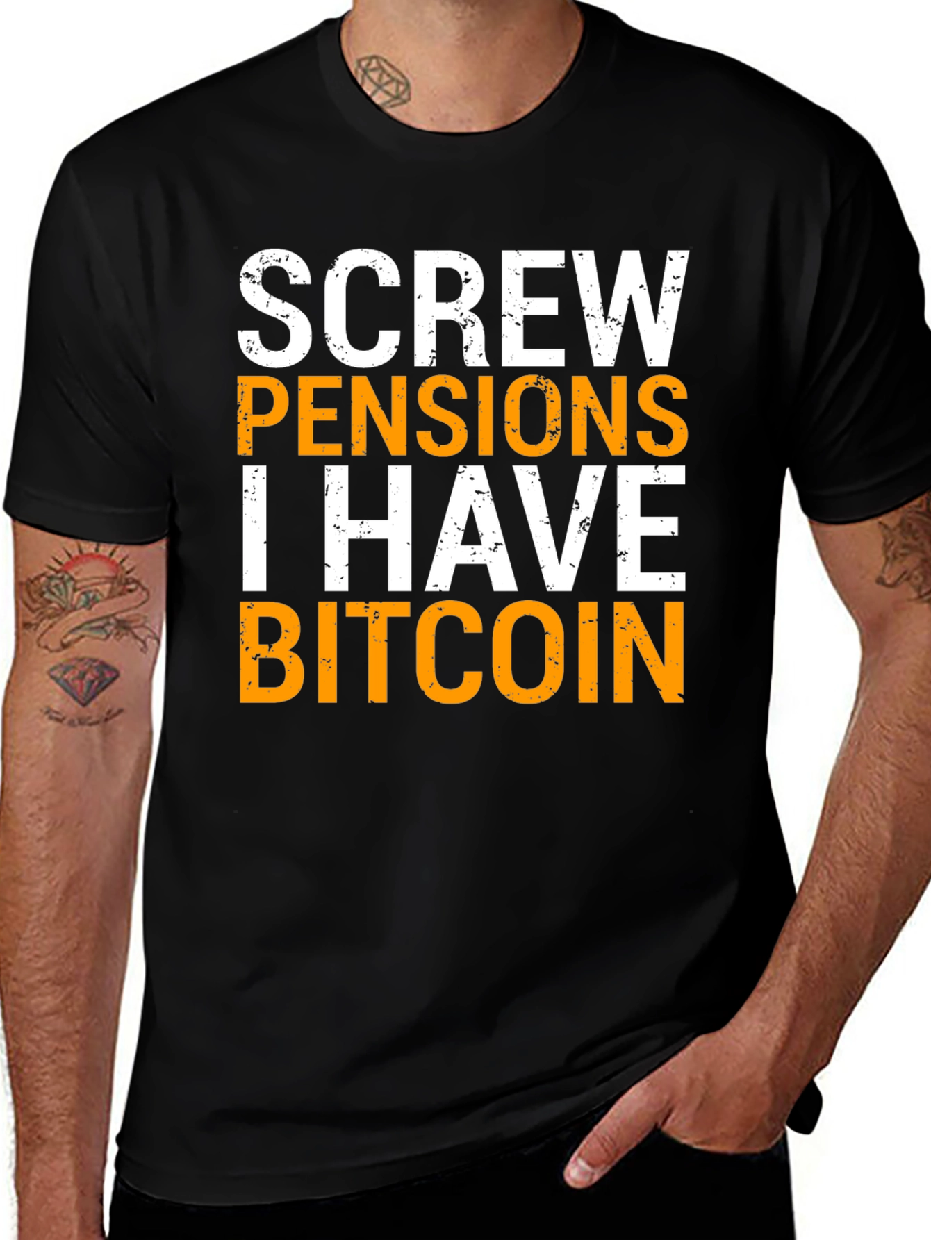 Black Screw Pensions I Have Bitcoin Graphic Tee main image