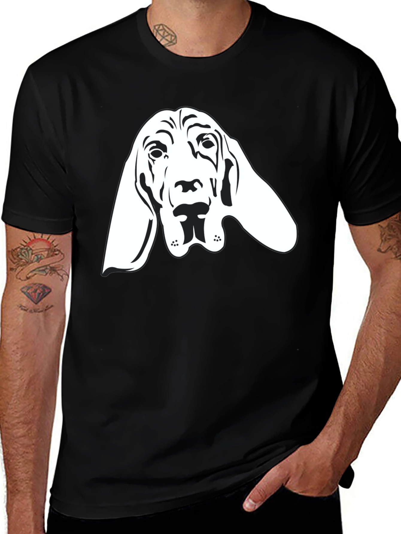 Variant 21 of Bloodhound Dog Graphic Tee - Unisex Black T-Shirt