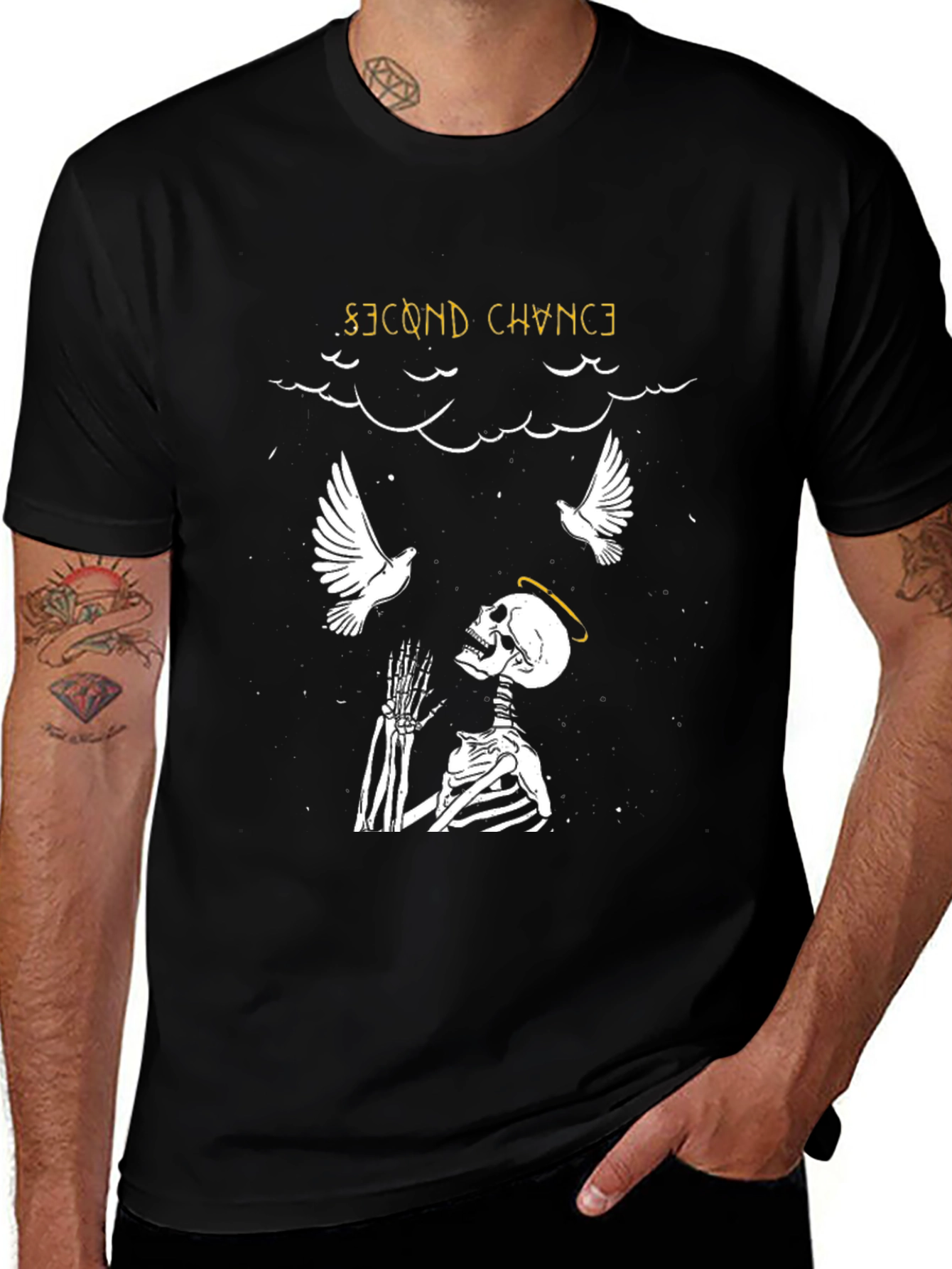 Variant 14 of Second Chance Skeleton Graphic T-Shirt - Stylish and Unique!