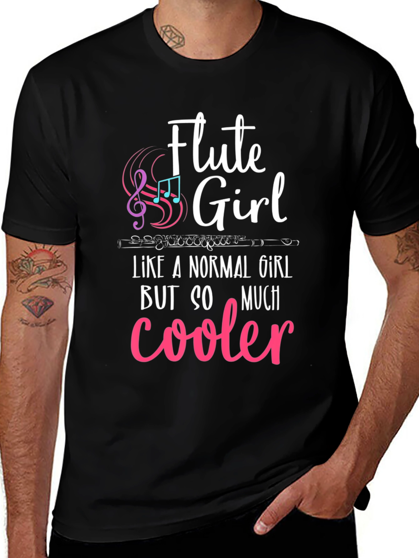 Variant 25 of Flute Girl T-Shirt - Musical Instrument Tee