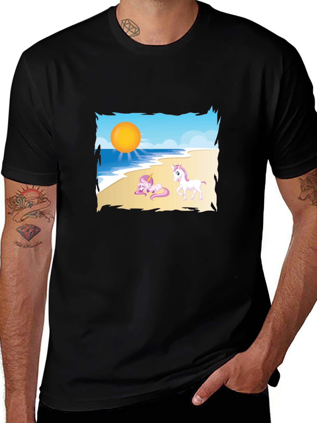 Variant 6 of Beach Unicorn Graphic T-Shirt