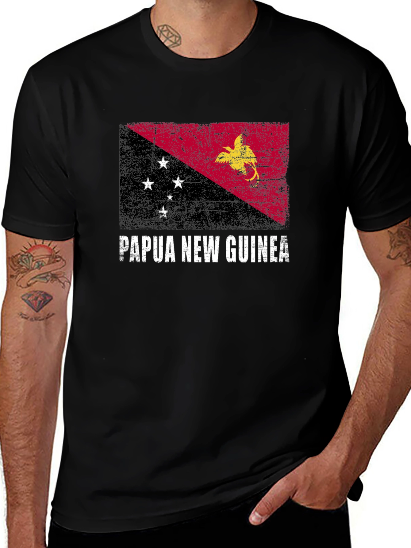 Papua New Guinea Flag Graphic T-Shirt