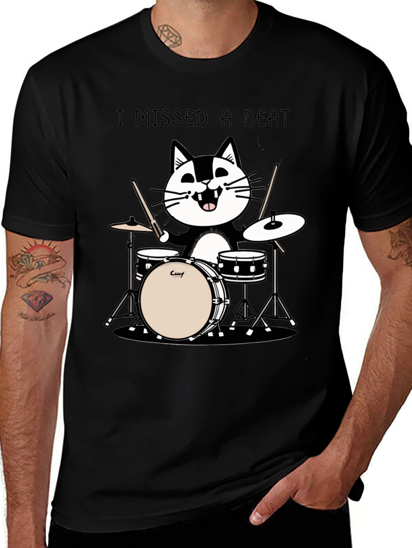 Variant 6 of I Missed a Beat Cat Drummer T-Shirt