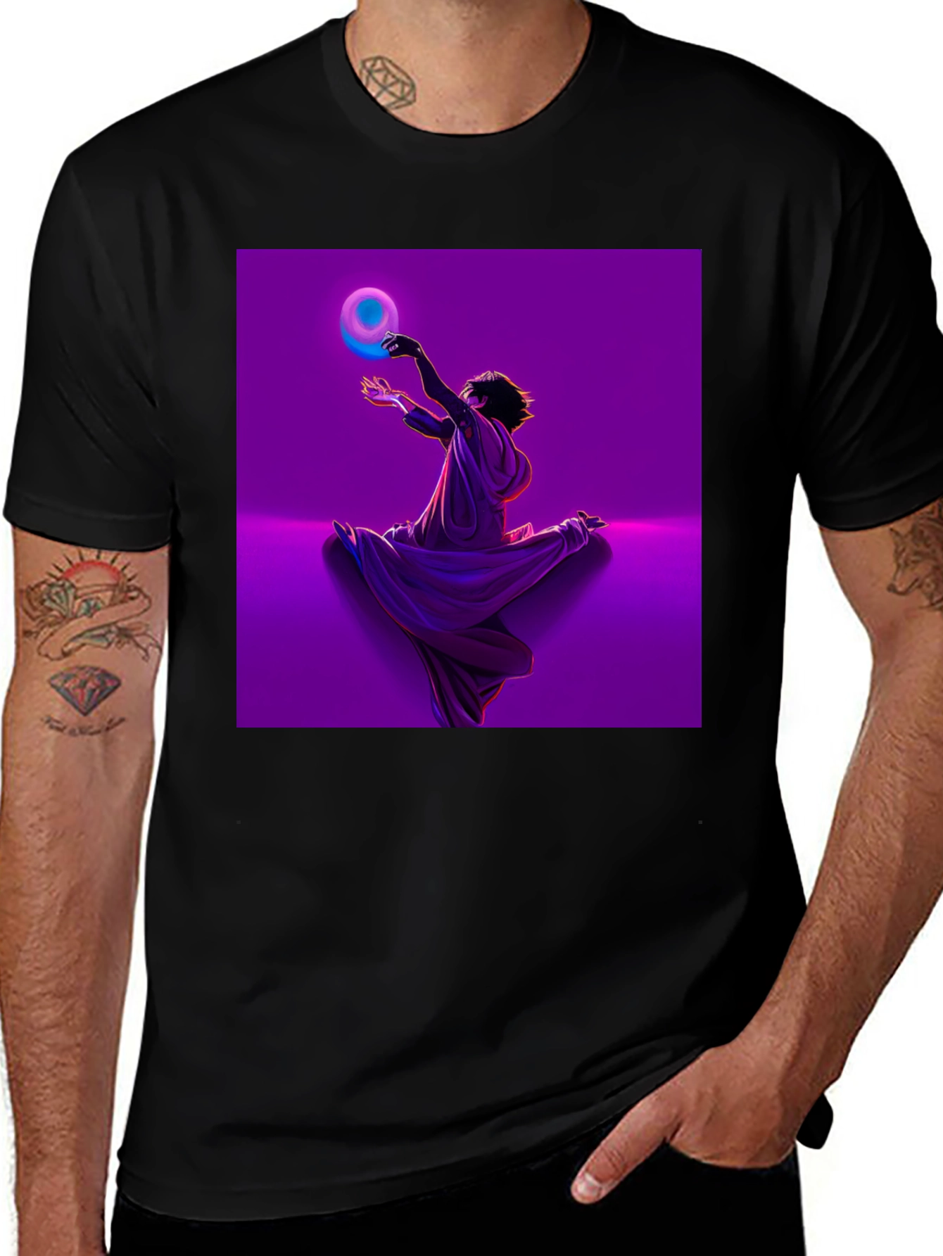 Variant 4 of Mystic Orb Graphic Tee - Unisex Black T-Shirt
