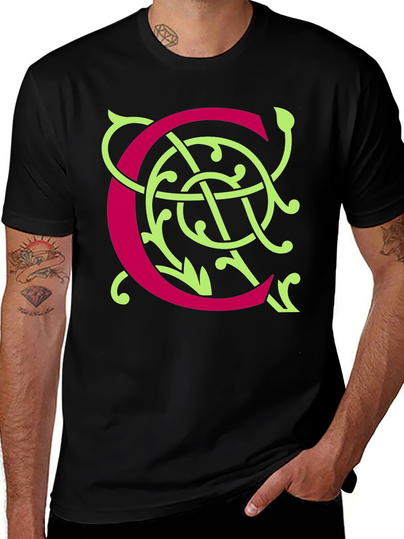 Variant 25 of Elegant Monogram "C" T-Shirt - Stylish Initial Tee