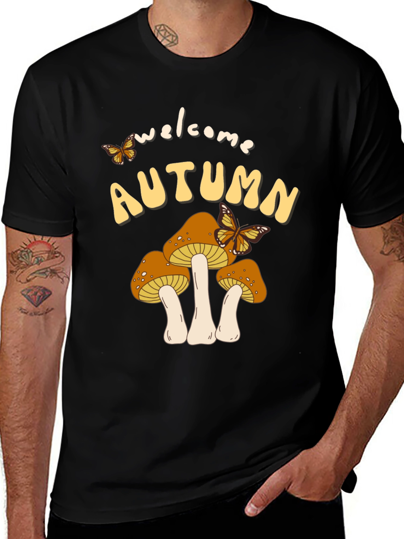 Variant 22 of Welcome Autumn Mushroom Graphic Tee