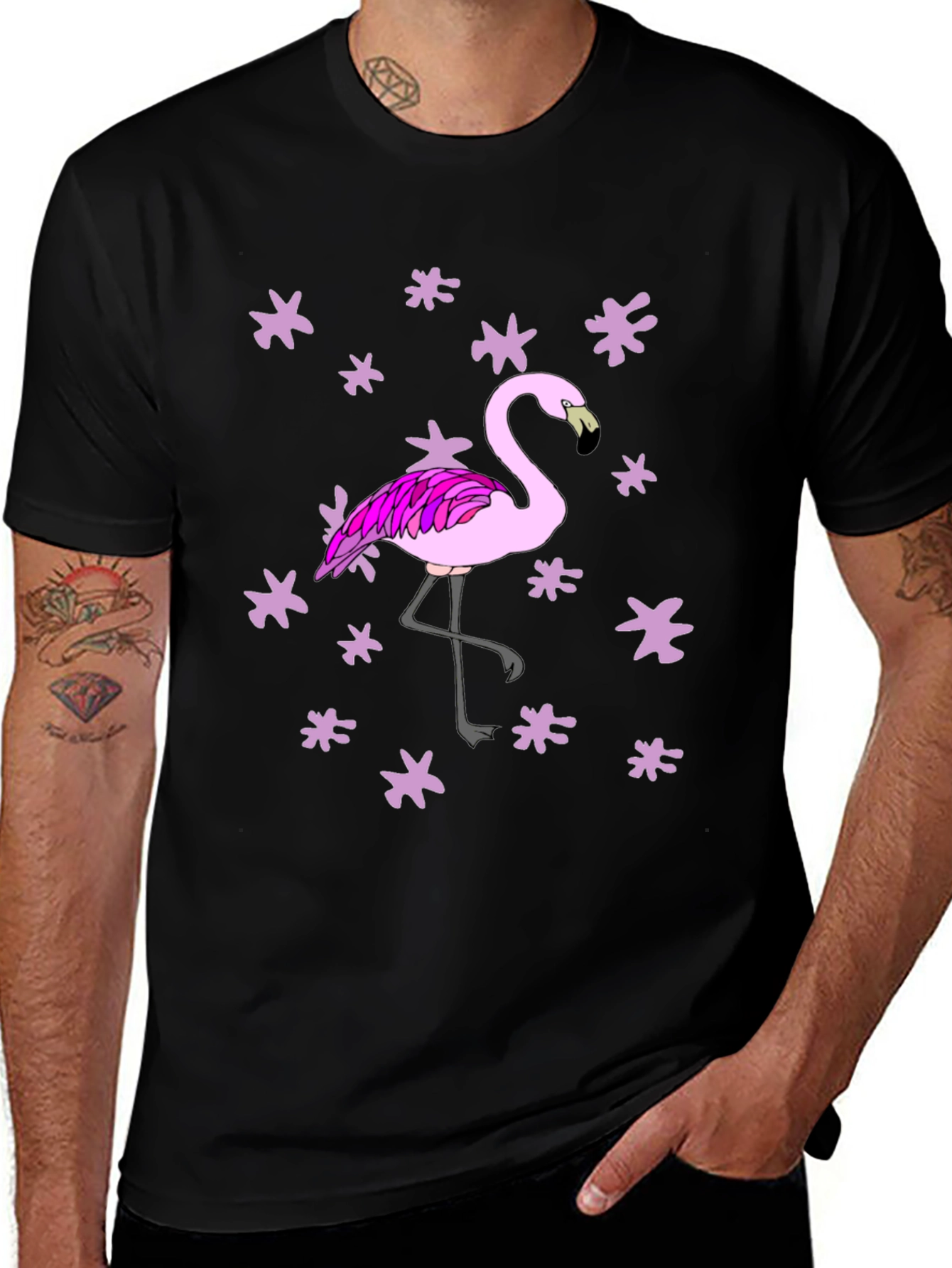 Variant 29 of Flamingo Graphic Black T-Shirt