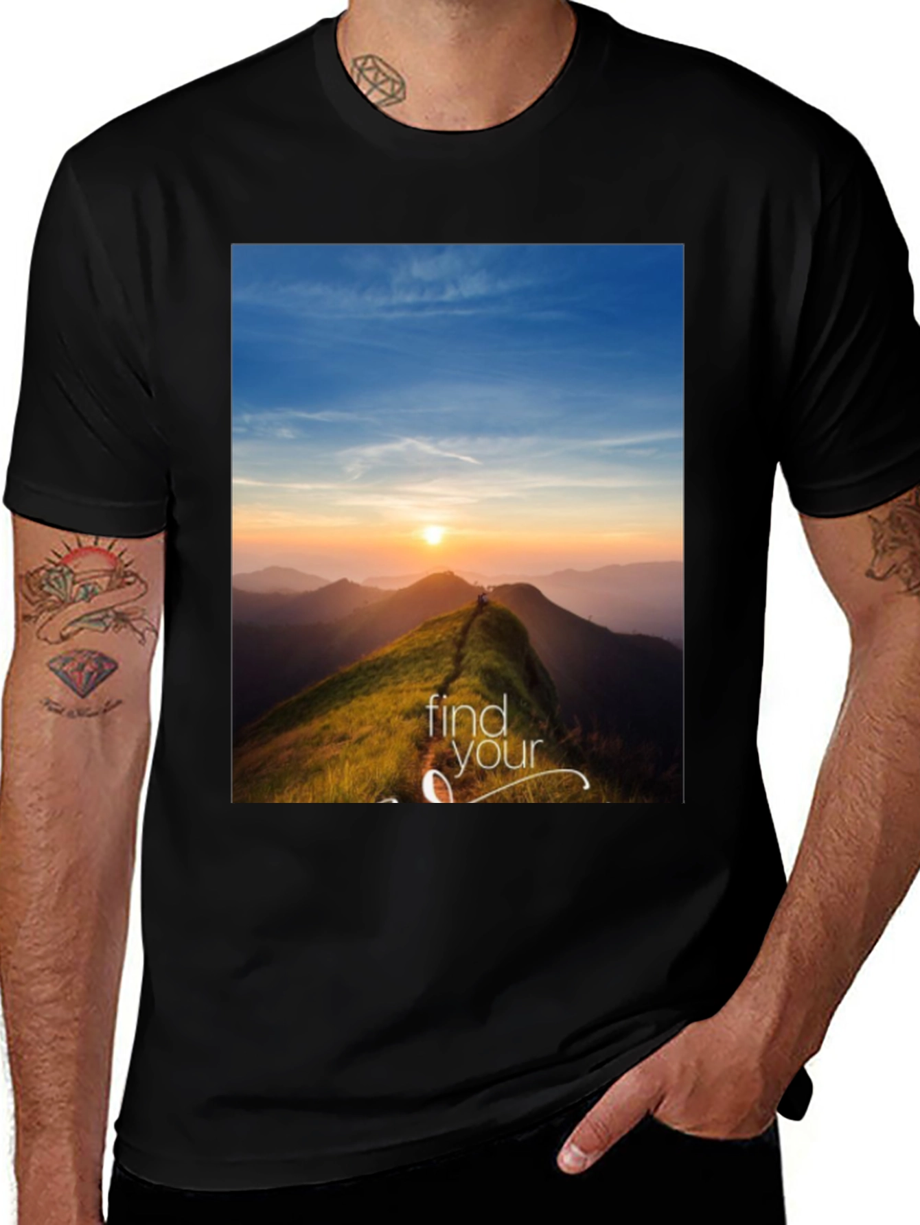 Variant 23 of Find Your Path Black Graphic T-Shirt