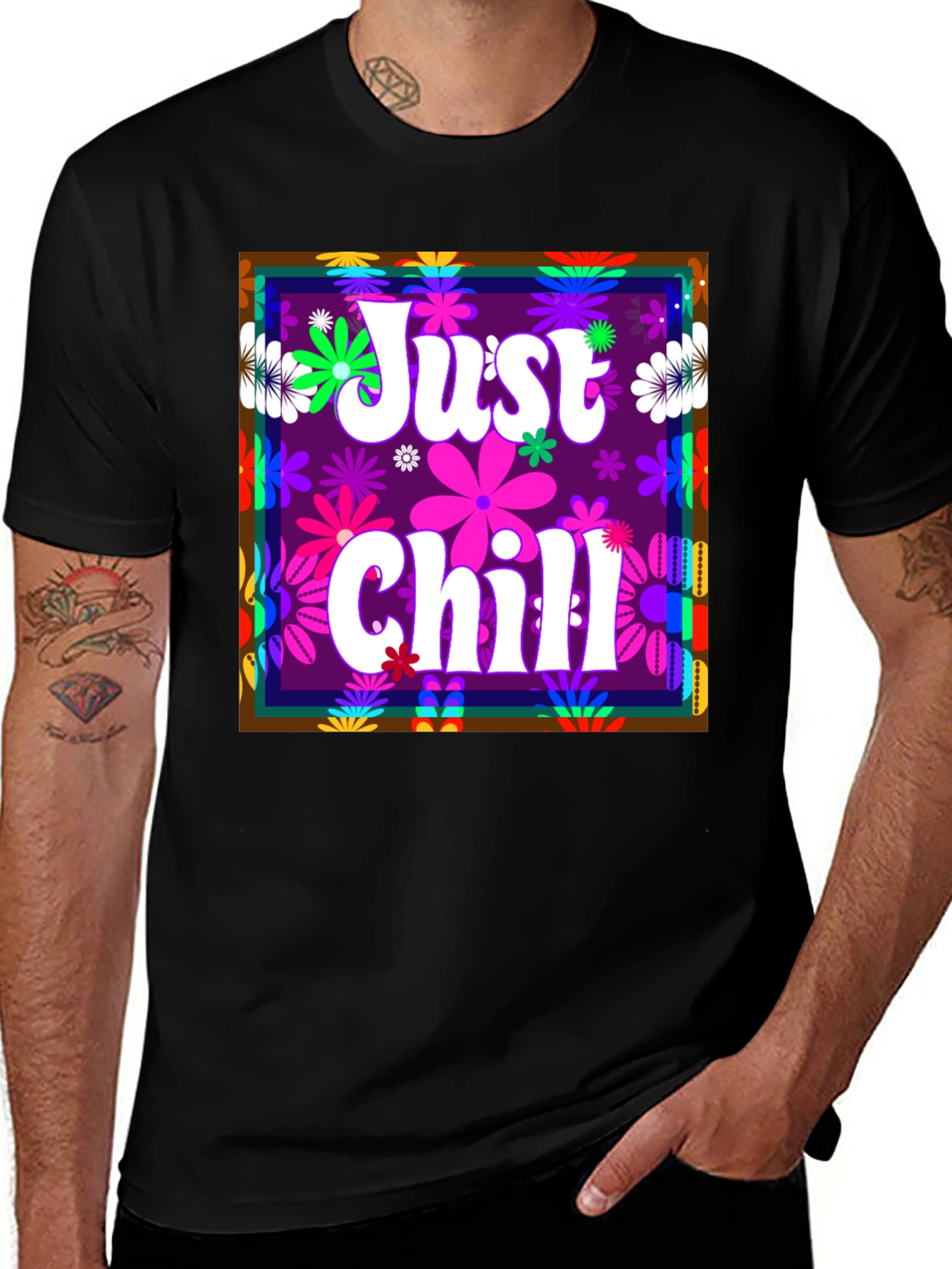 Variant 20 of Just Chill Retro Flower T-Shirt
