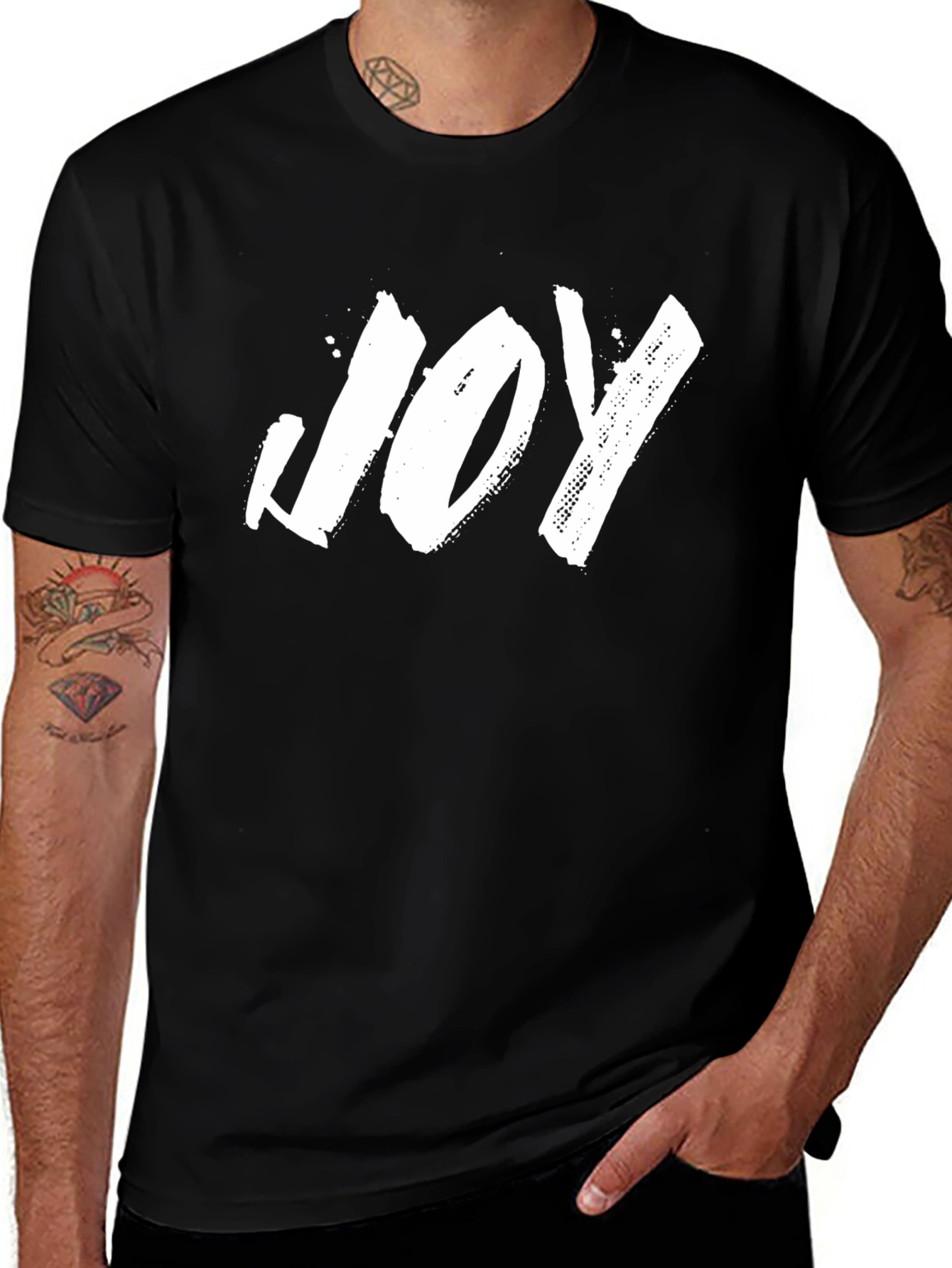 Variant 7 of Joy T-Shirt - Black - Stylish Graphic Tee