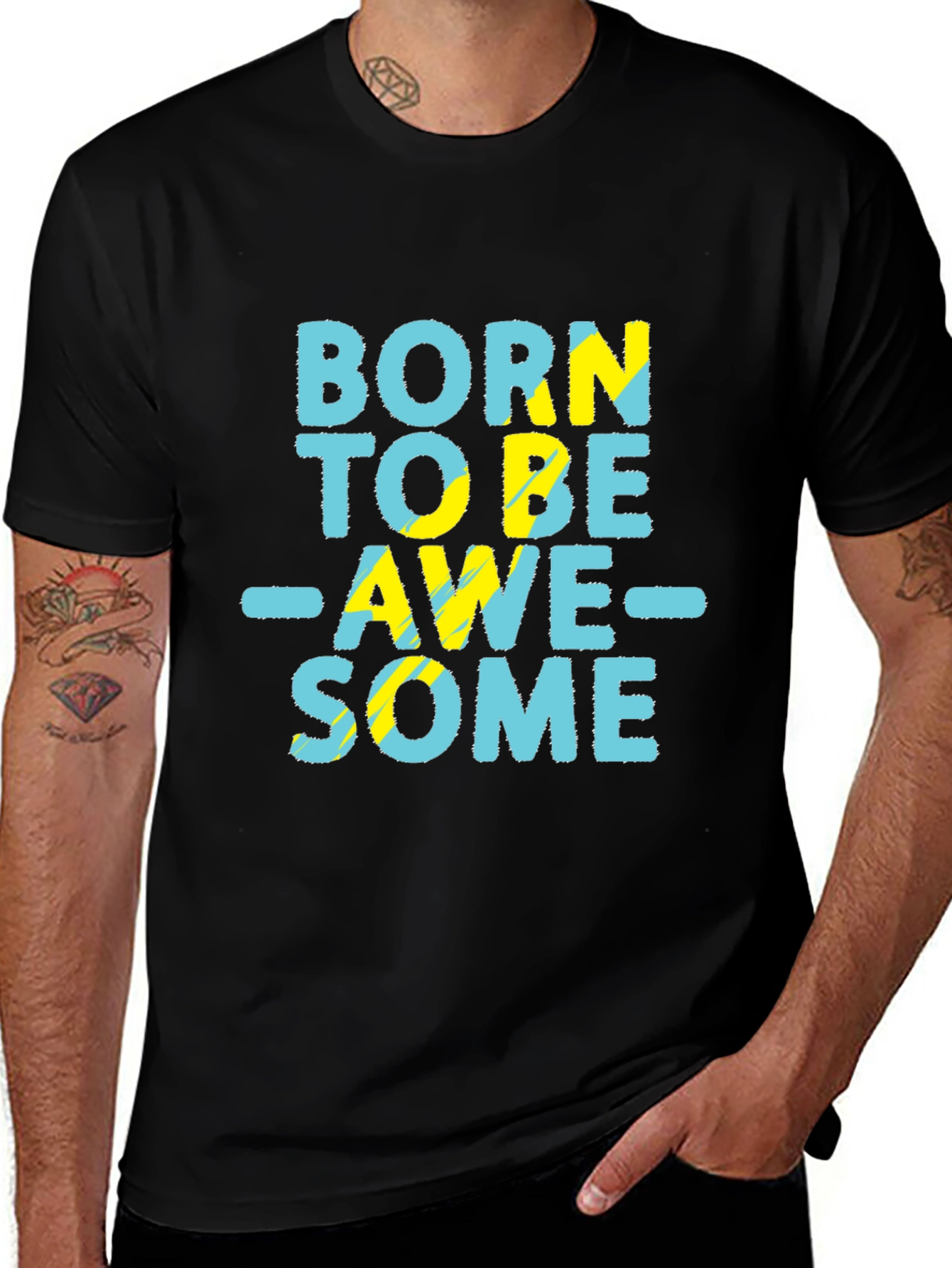Variant 18 of Born to be Awesome Graphic Tee - Black