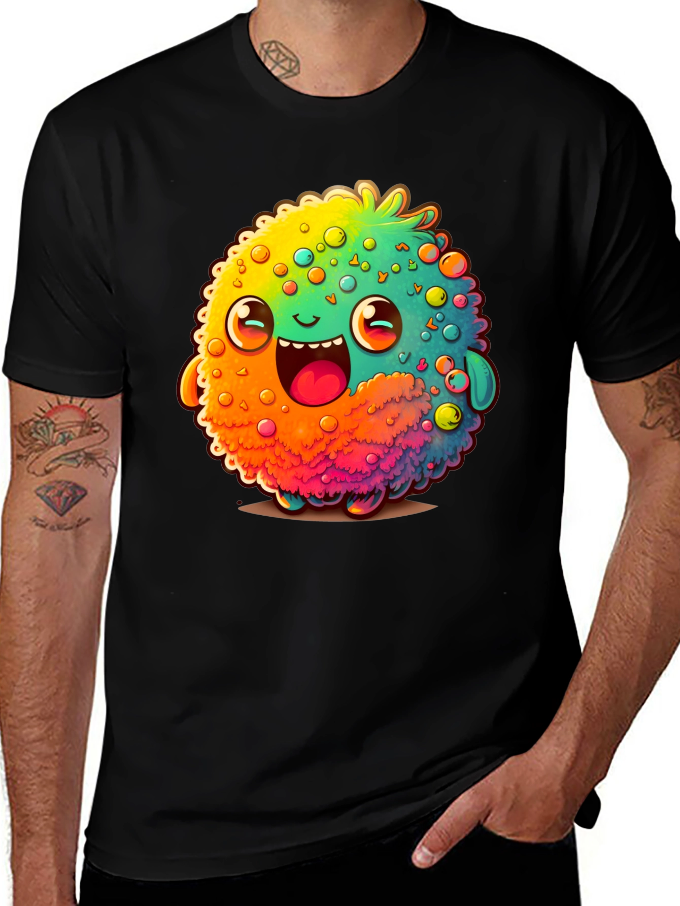 Variant 10 of Funky Monster Graphic Tee - Black T-Shirt