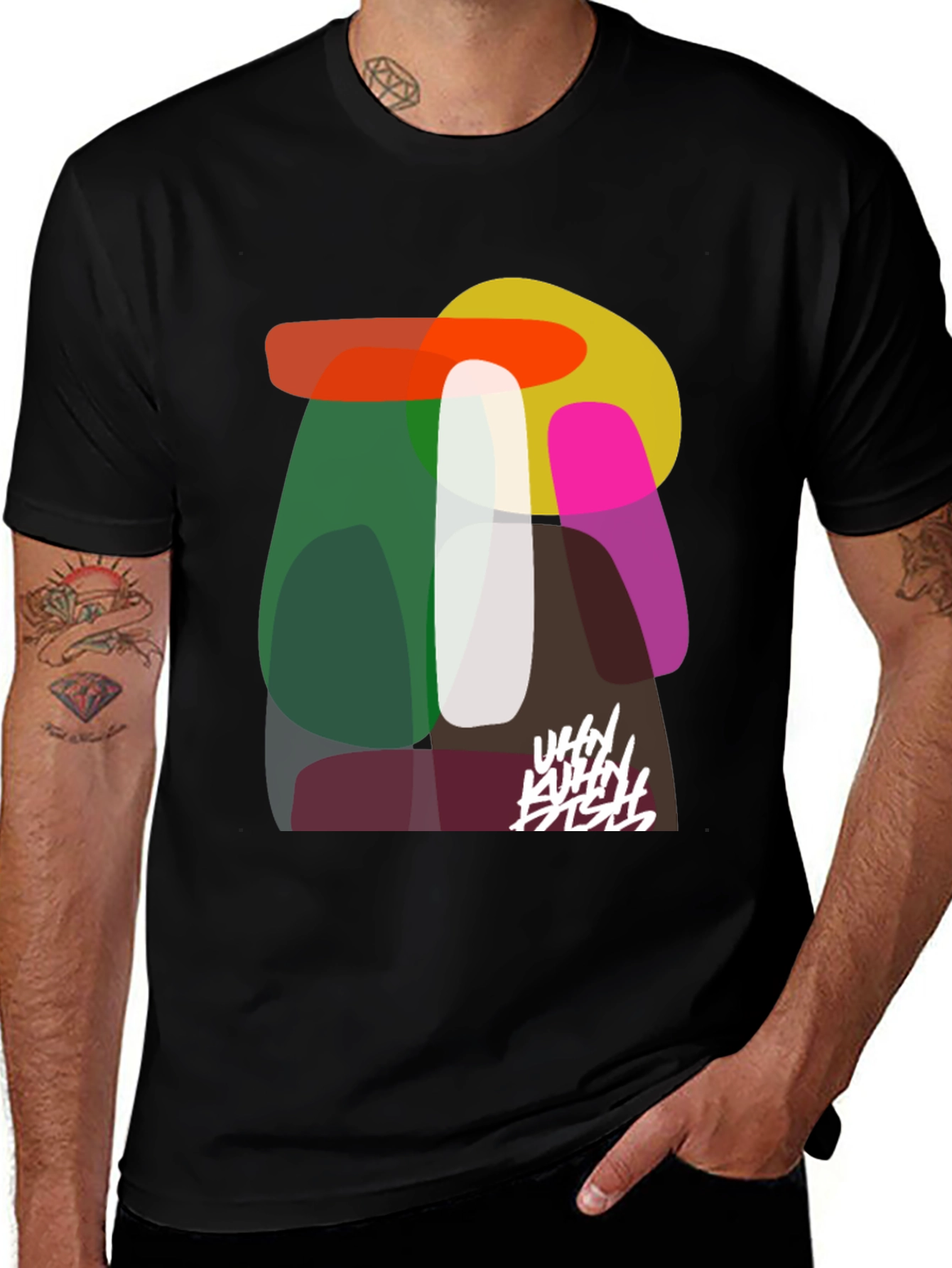 Variant 19 of Abstract Graphic Print Tee - Modern Art T-Shirt