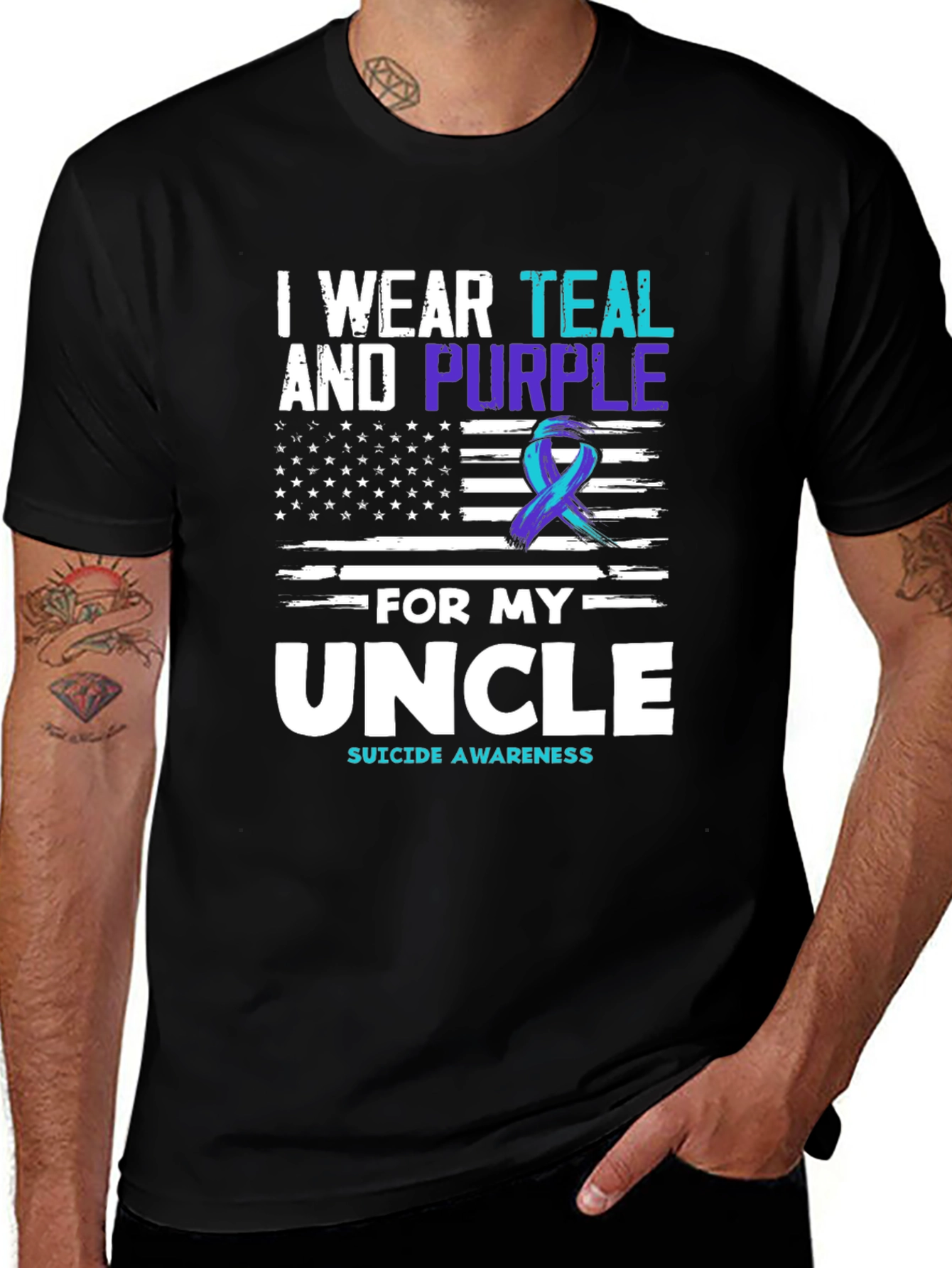 I Wear Teal and Purple for My Uncle Suicide Awareness T-Shirt