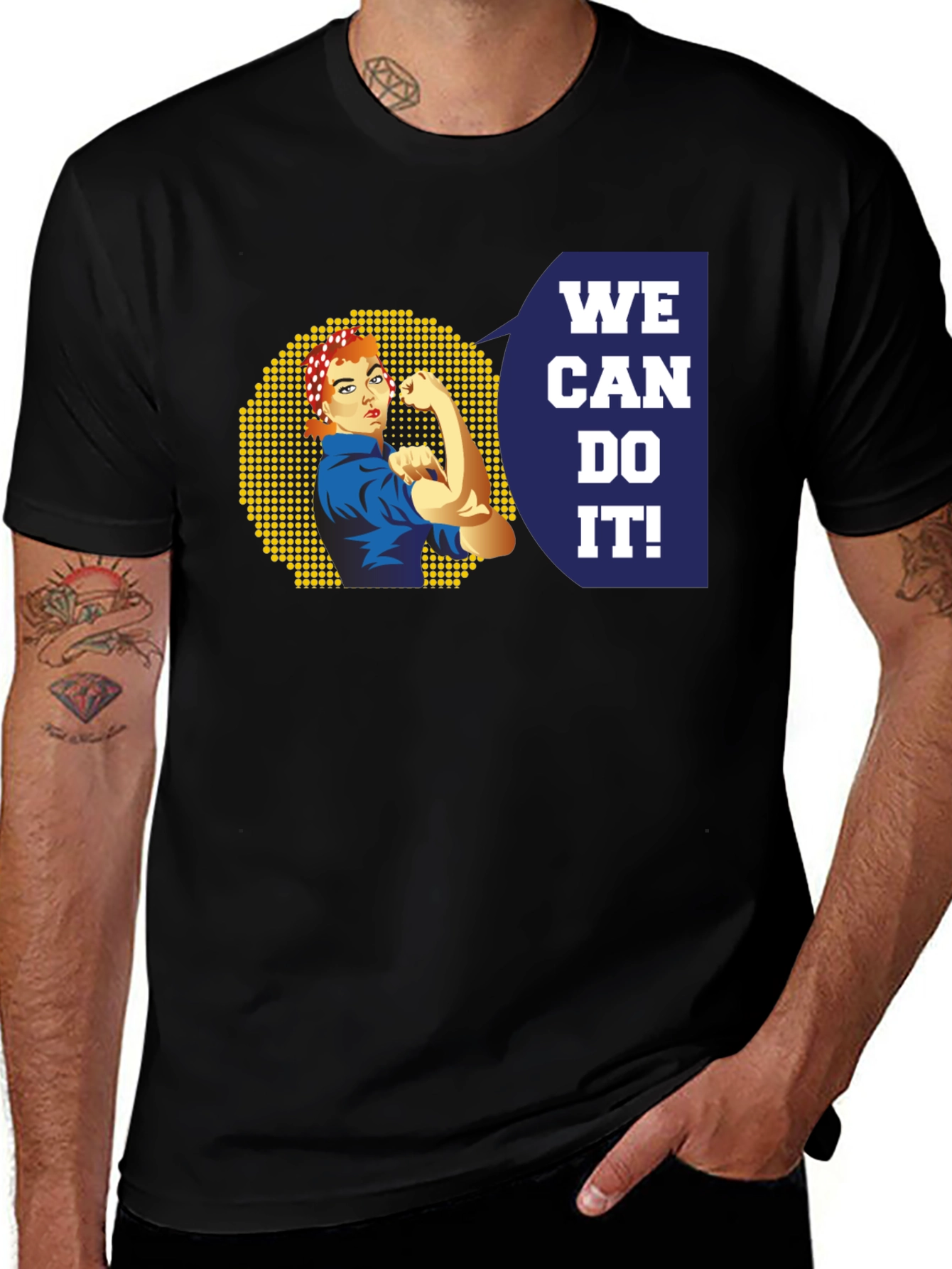Rosie the Riveter "We Can Do It!" Black T-Shirt